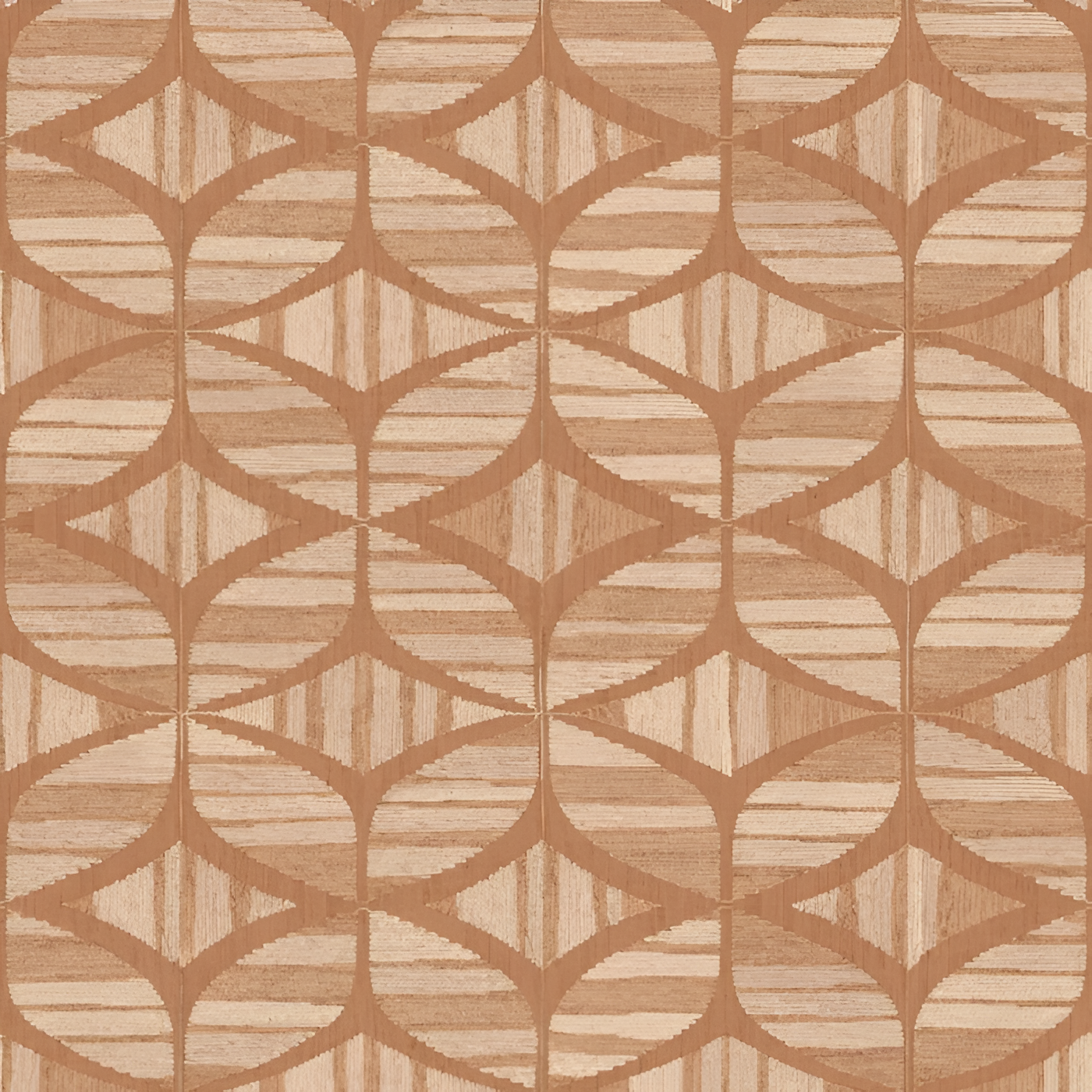 Structural wallpaper imitating embroidery with geometric pattern FILANDRA orange