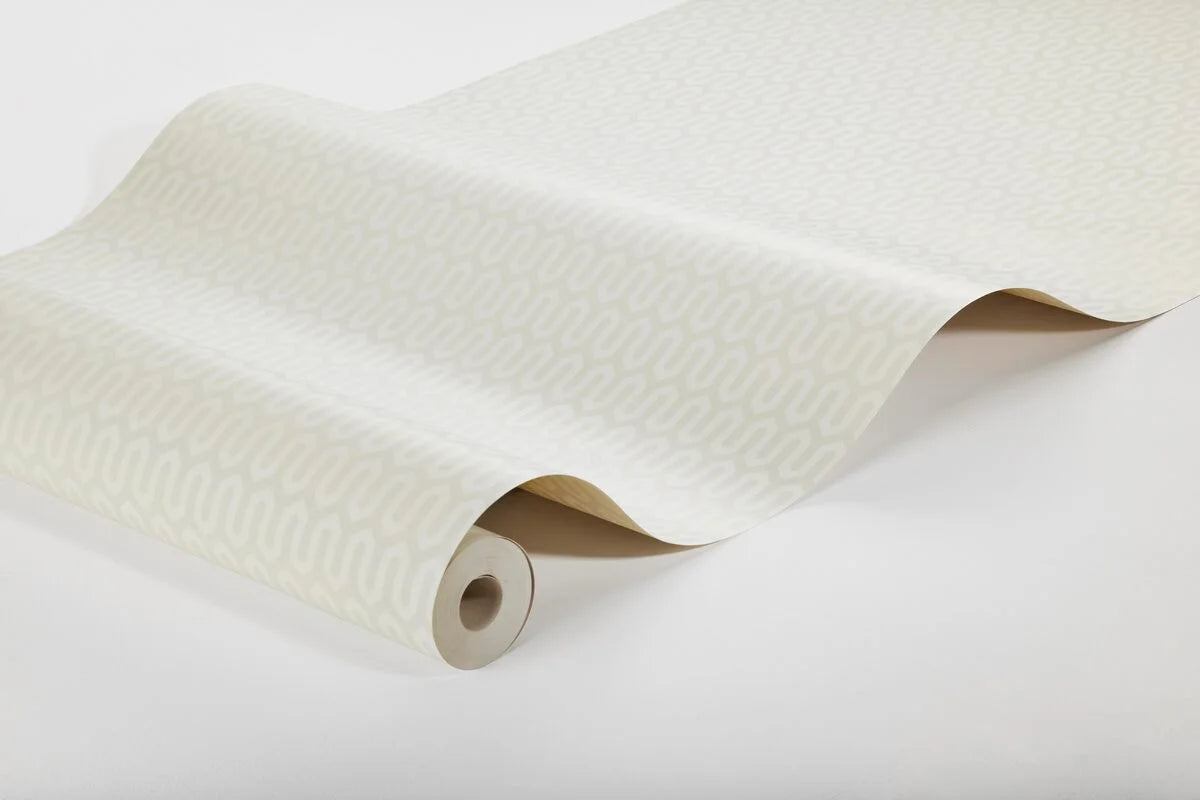 Vliesbehang van papier met geometrisch patroon YPSILON gebroken wit