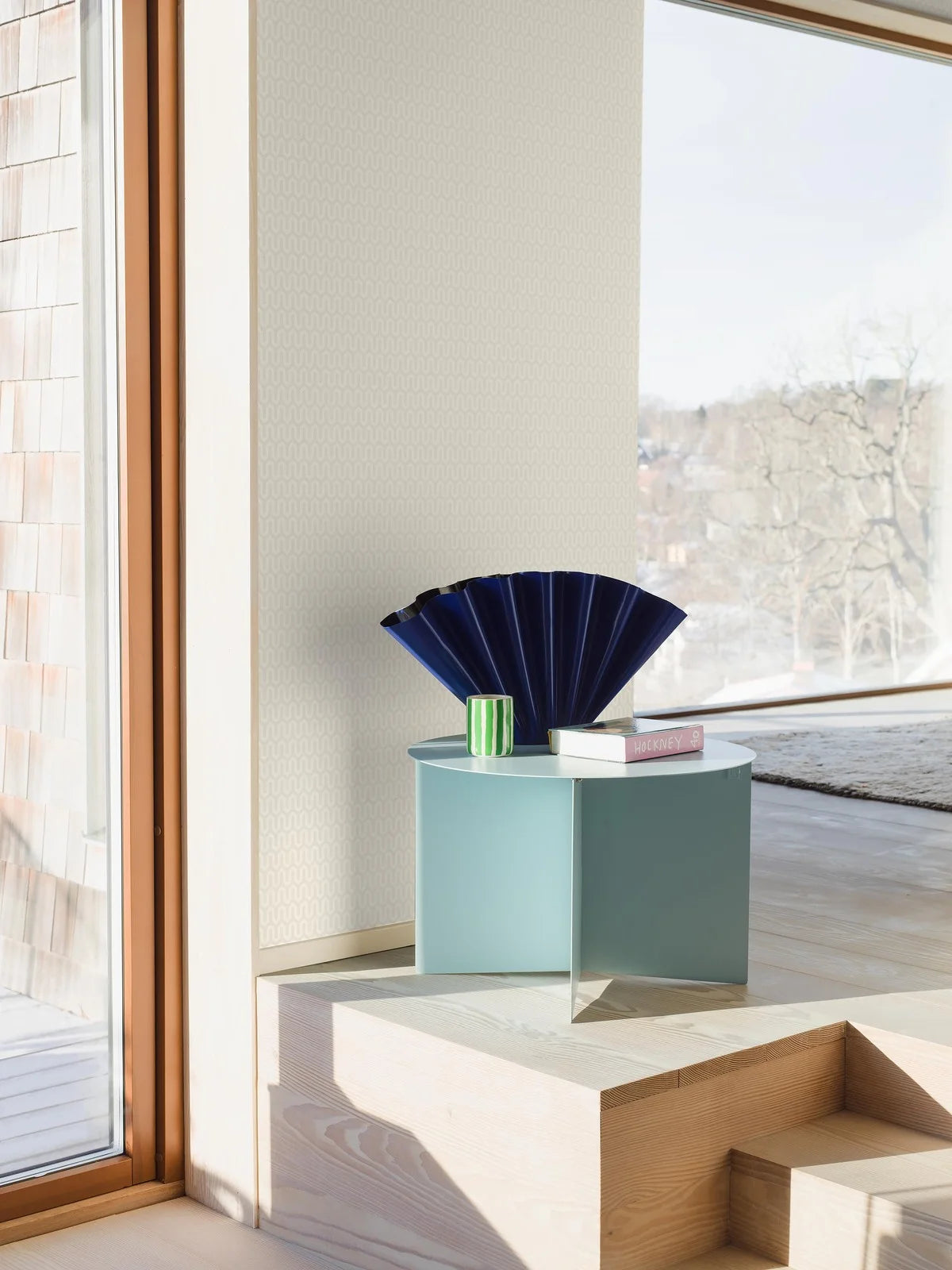 Vliesbehang van papier met geometrisch patroon YPSILON gebroken wit