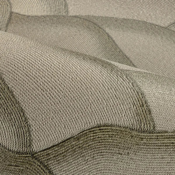 Structuurtapijt dat stof imiteert met abstract golvenpatroon ONDULA khaki