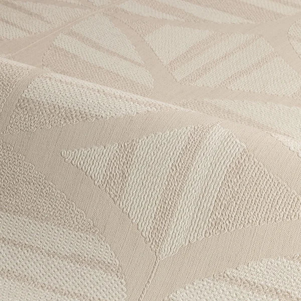 Structural wallpaper imitating embroidery with geometric pattern FILANDRA ivory
