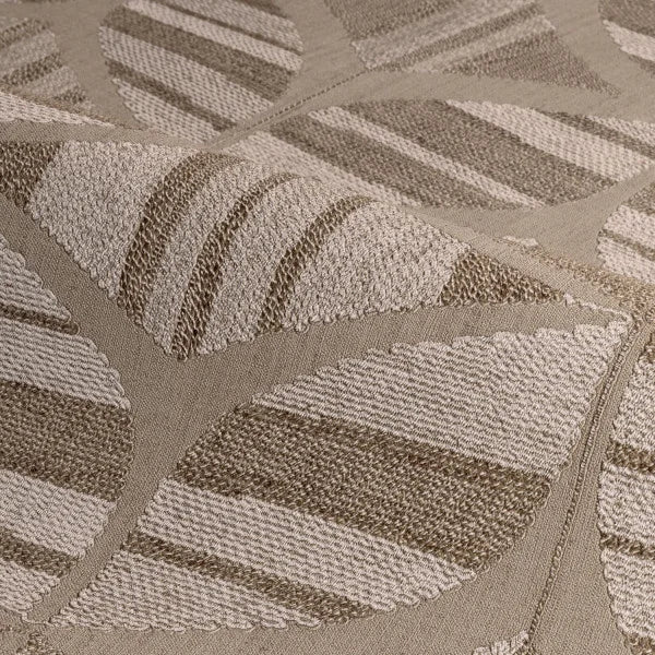 Strukturierte Tapete, die Stickerei mit geometrischem Muster imitiert, FILANDRA dunkelbeige