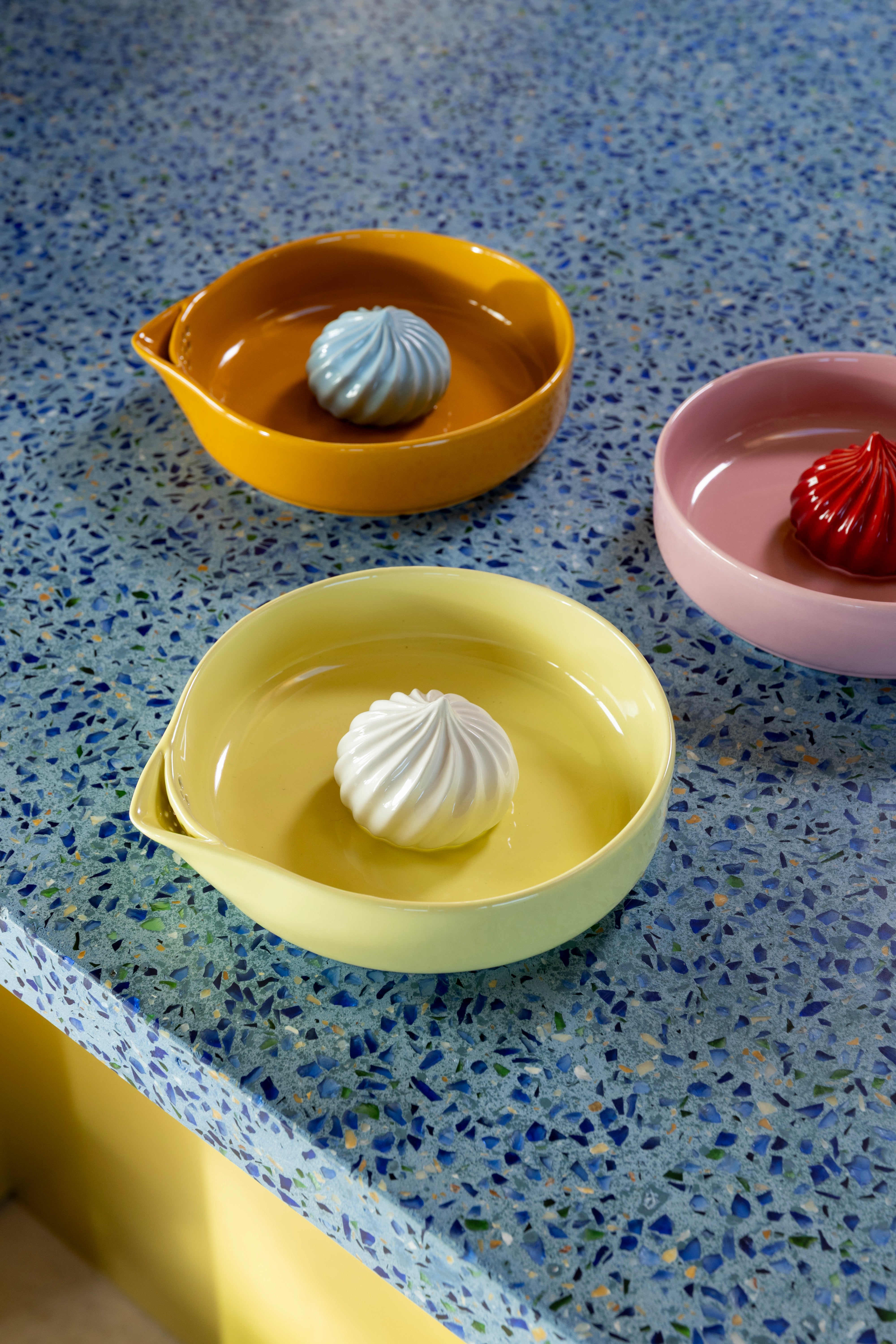 Citruspers PUDDING geel met wit