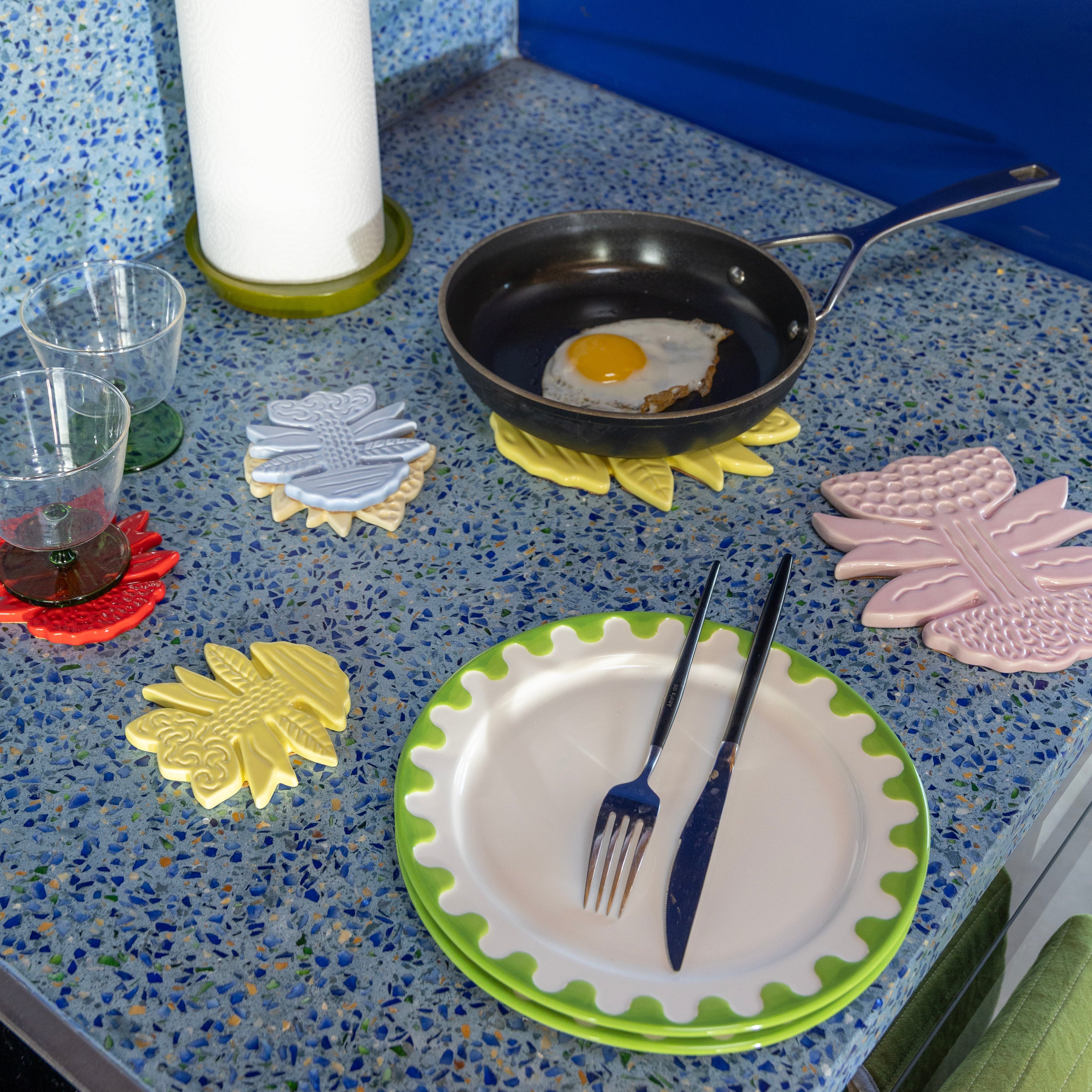 Bunte BLUME Untersetzer Set