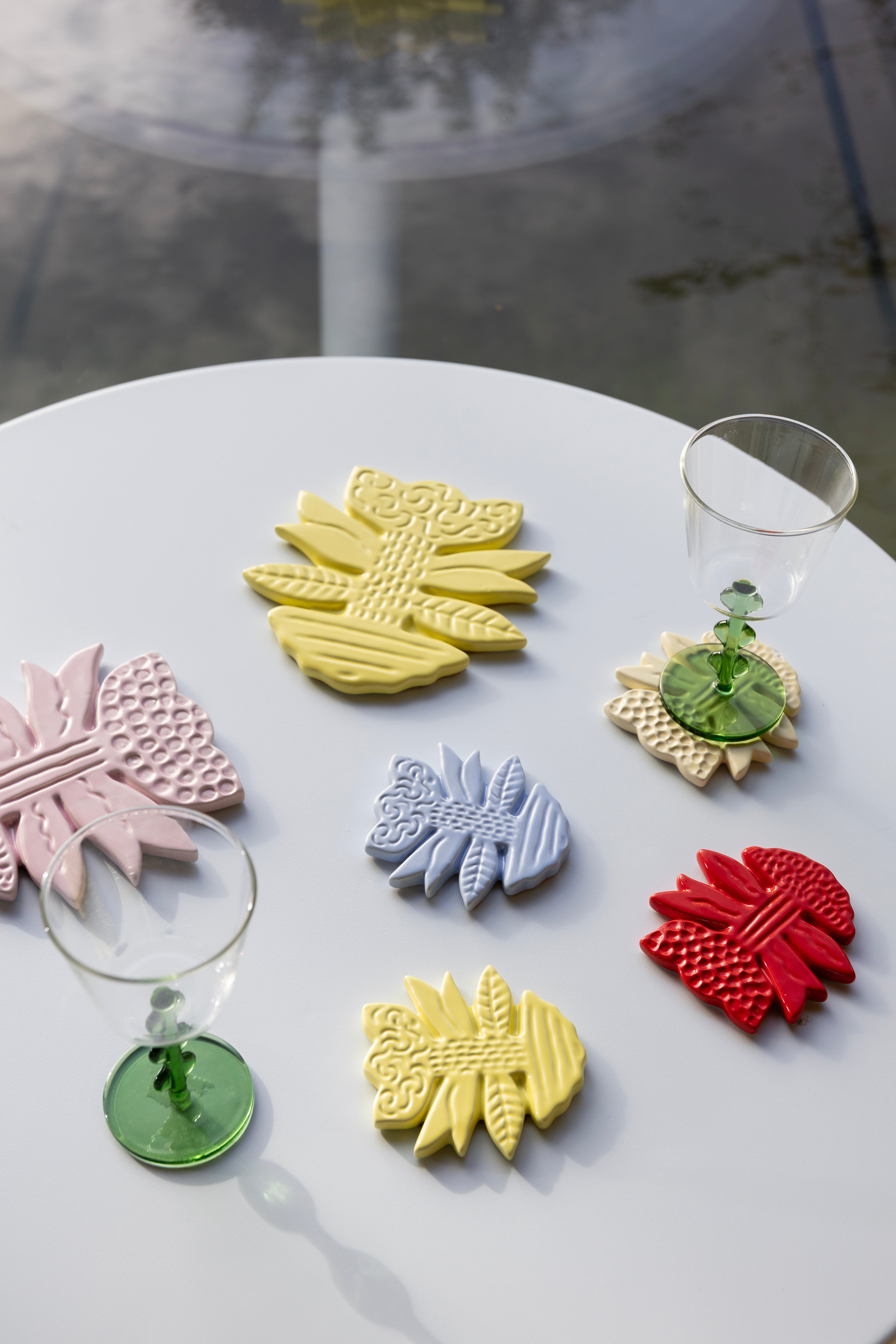 Set wijnglazen PETAL groen