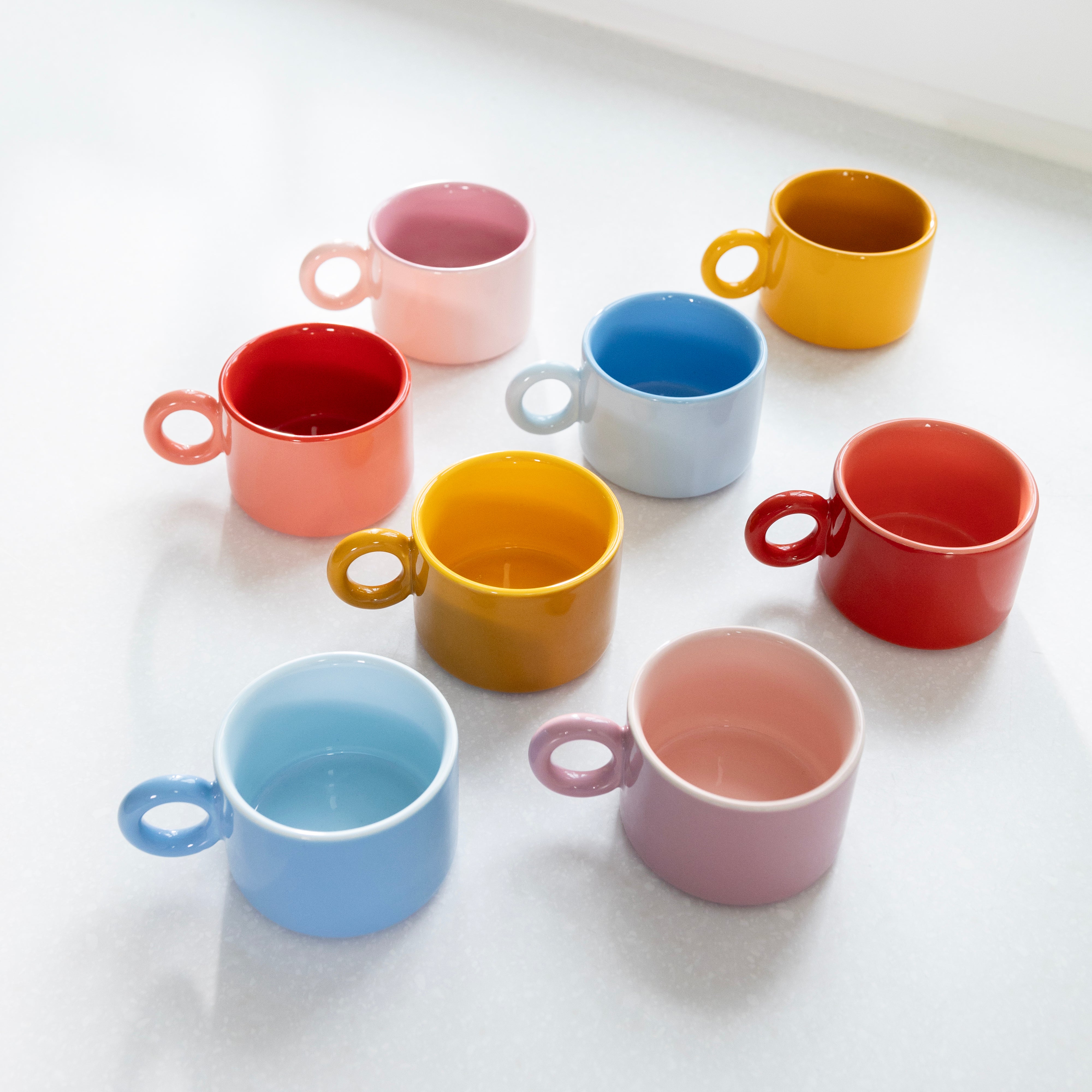Set van CHIQUITO kopjes blauwe porselein