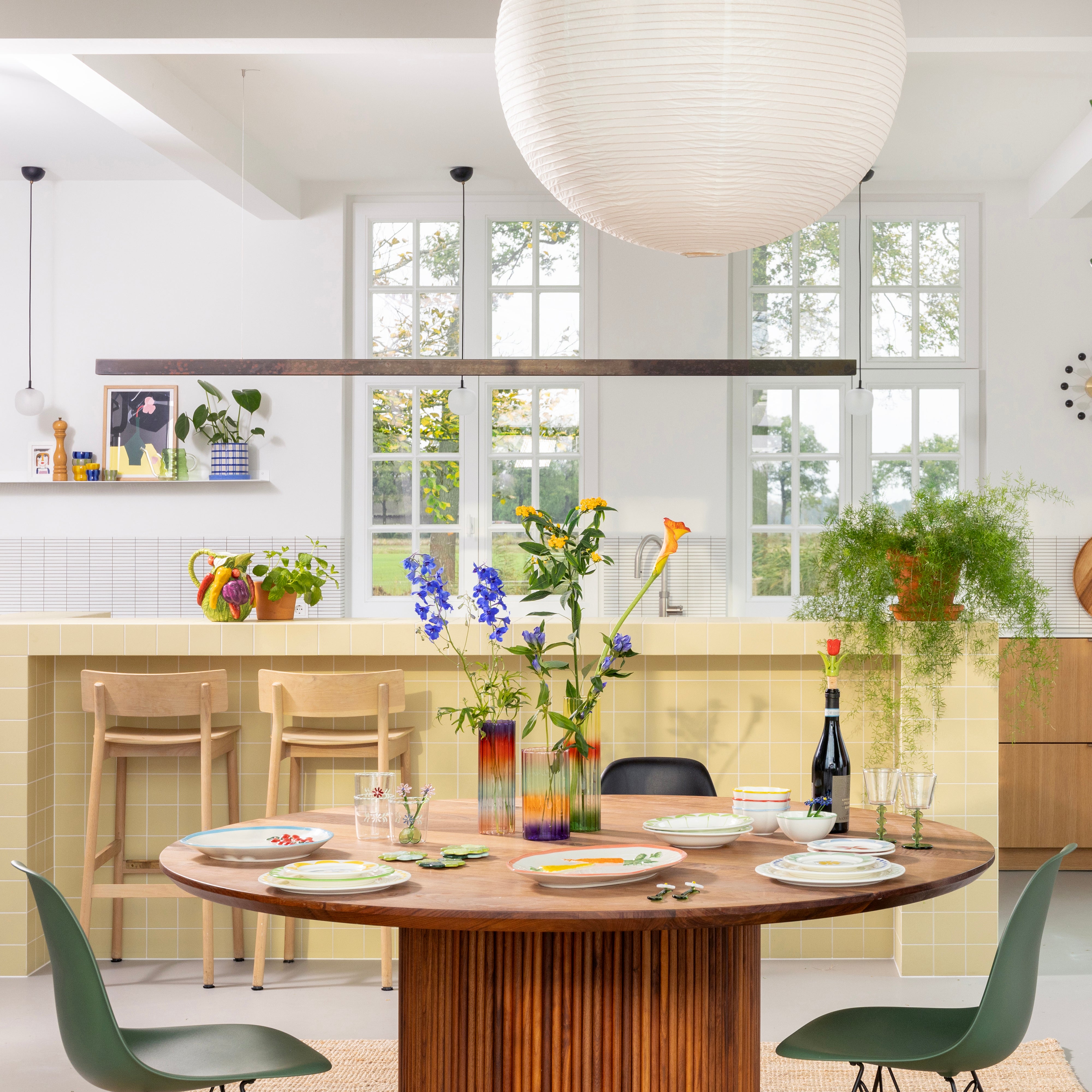 GRADIENT EVENING Vase in Purple-Orange Glass