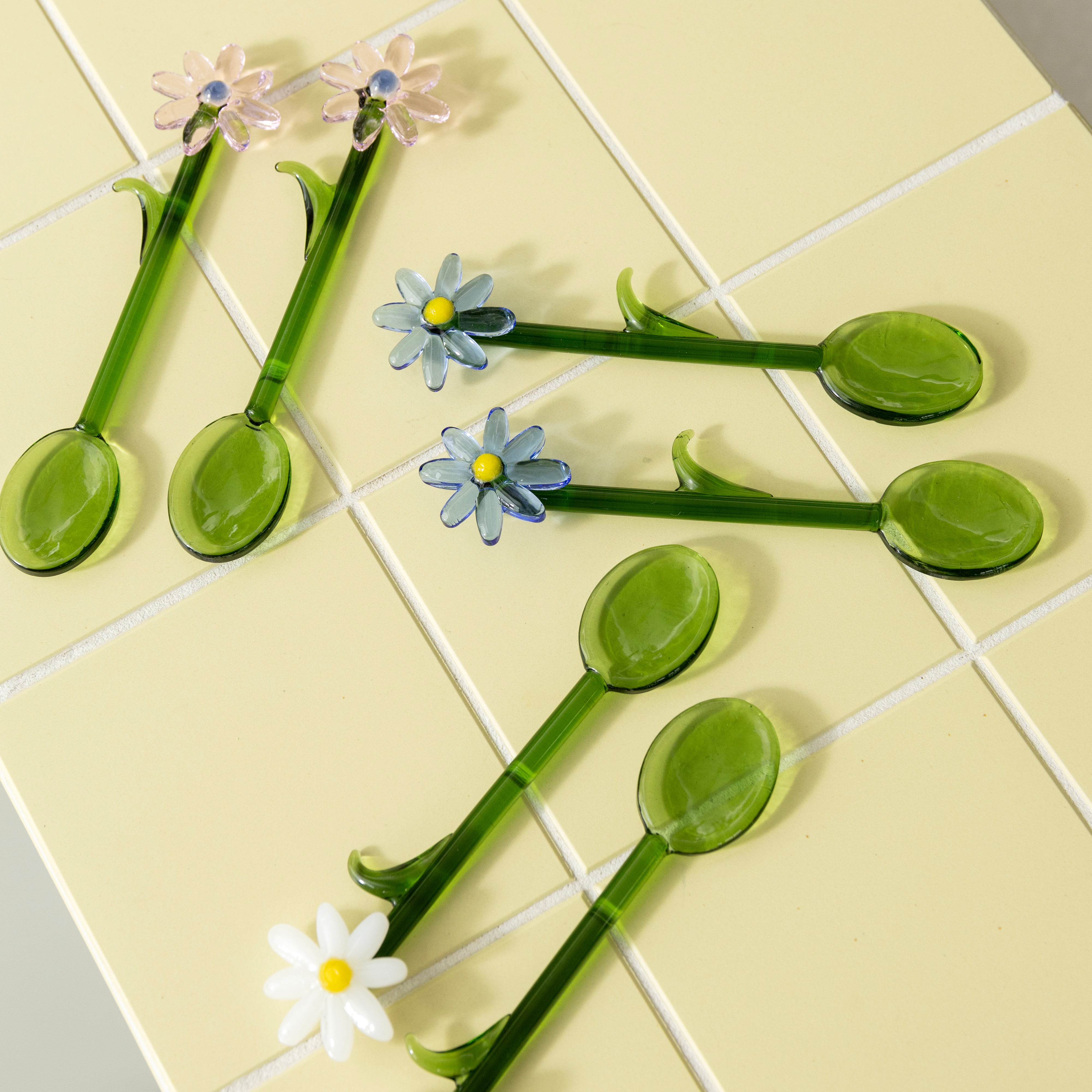 Zestaw łyżeczek FLORA zielony z niebieskim – &k Amsterdam