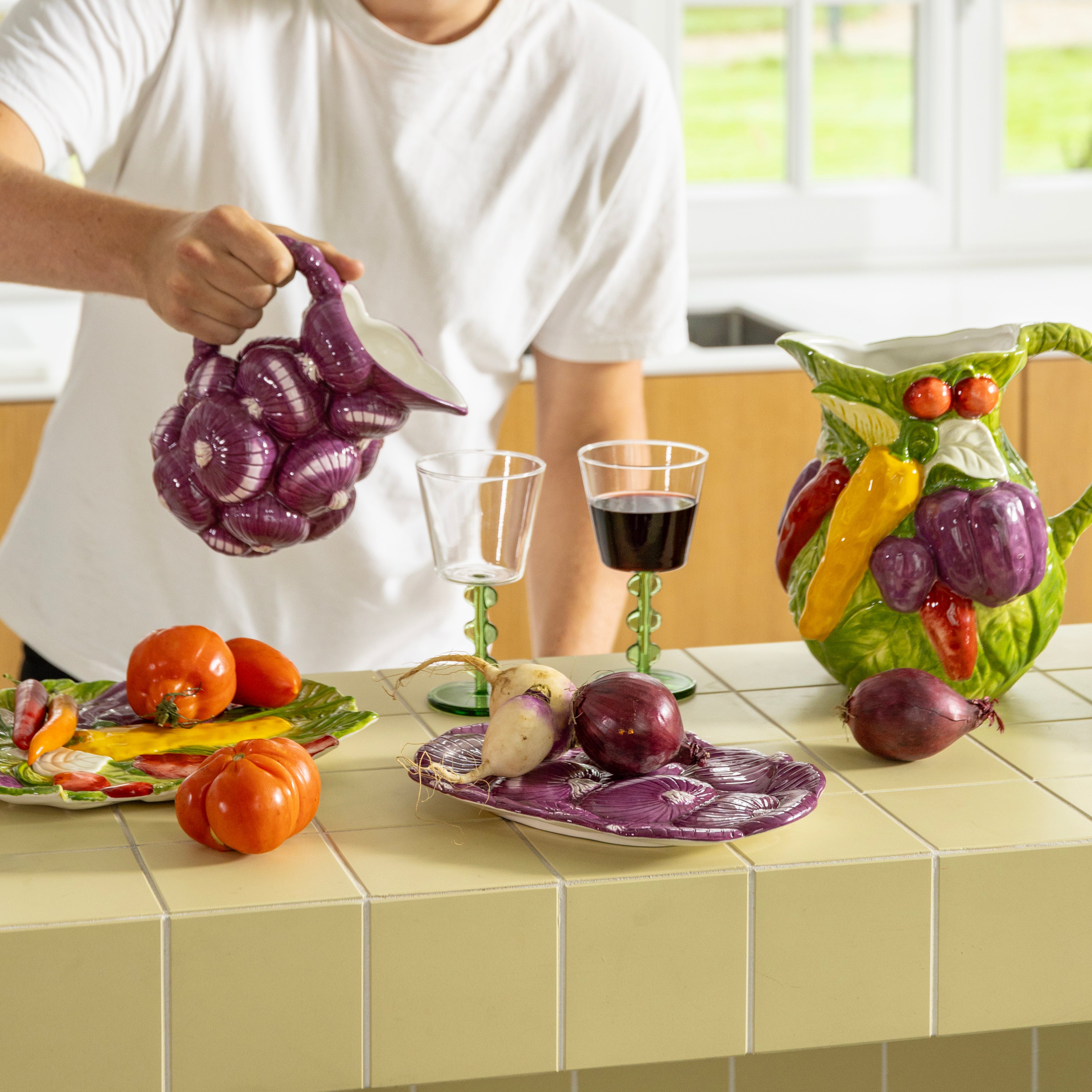 Set wijnglazen PETAL groen