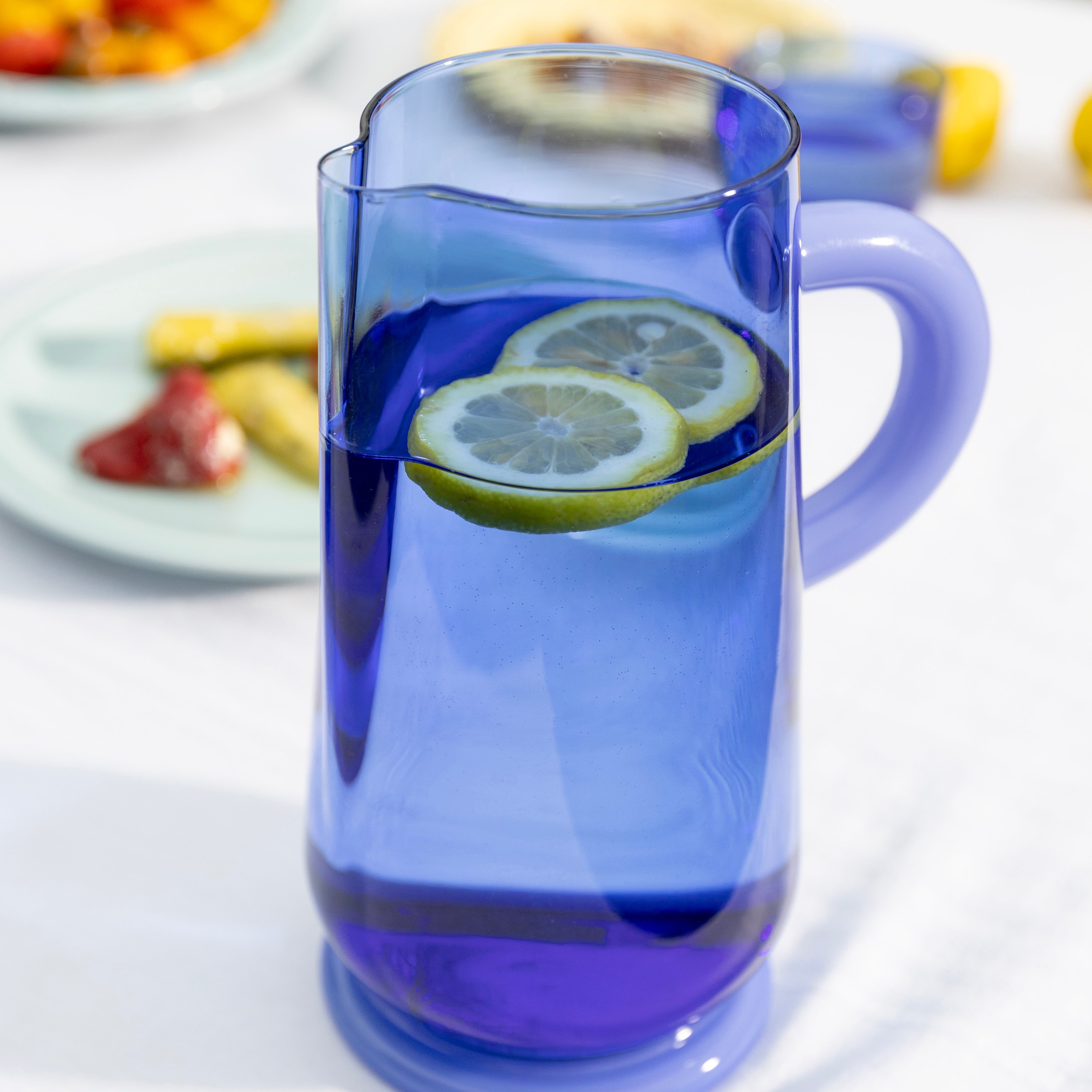 Blue DEW Glass Carafe