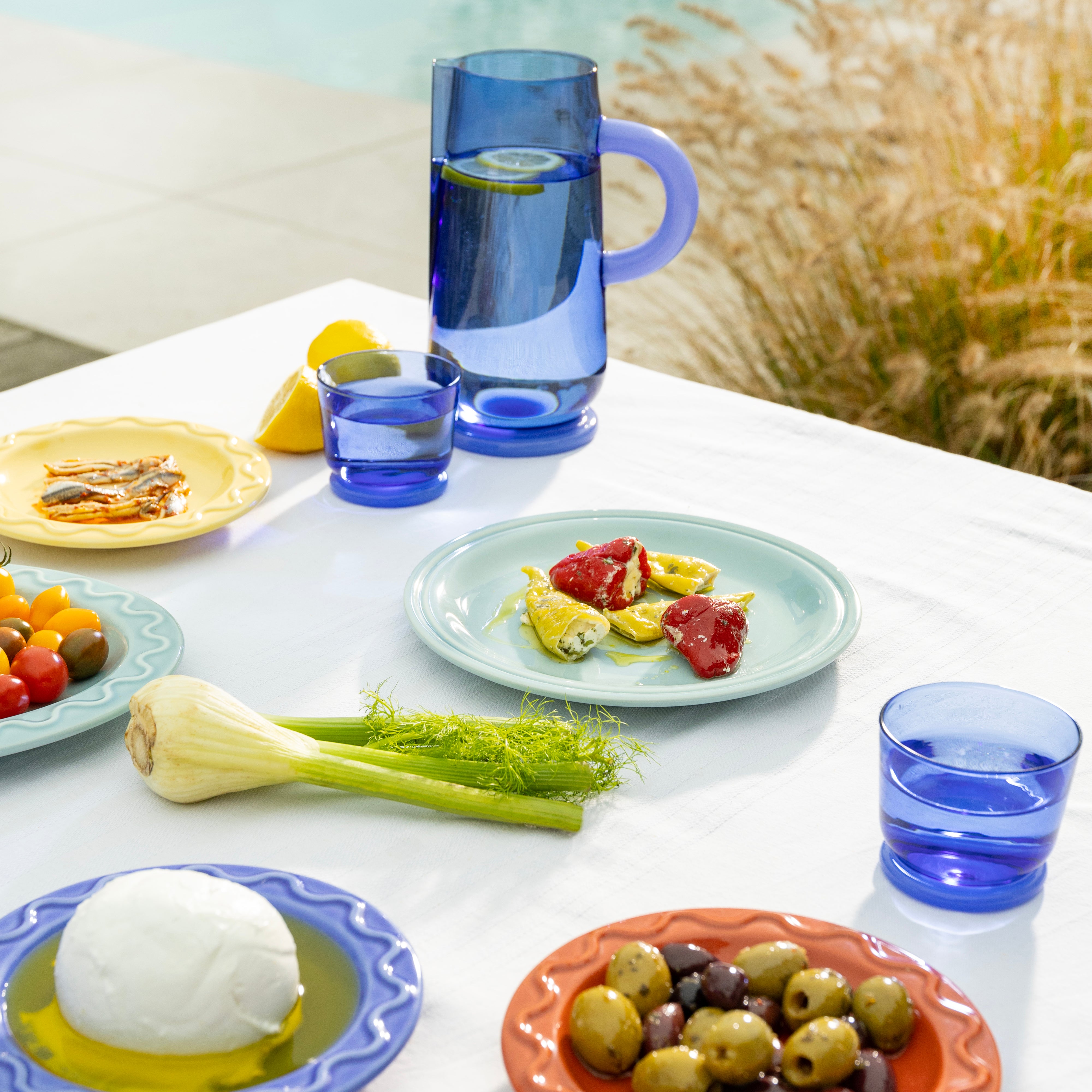 Set glazen DEW blauw