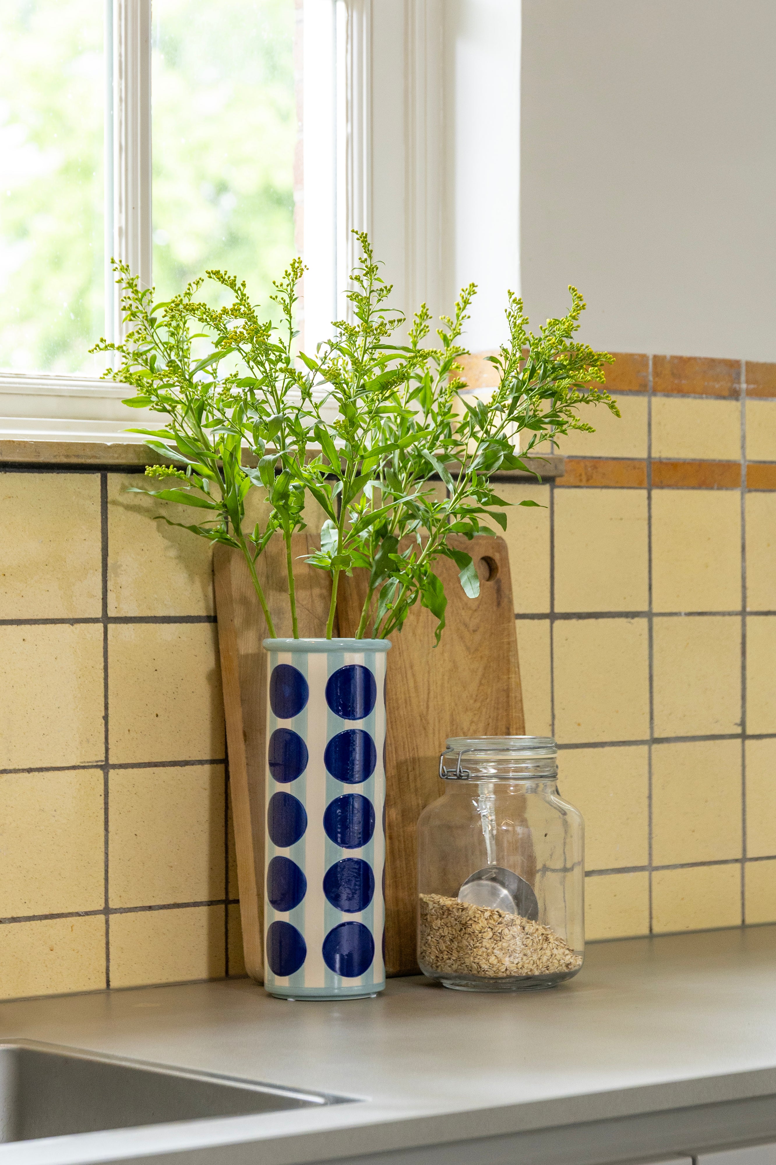 Vaas PATCH DOT blauw met wit