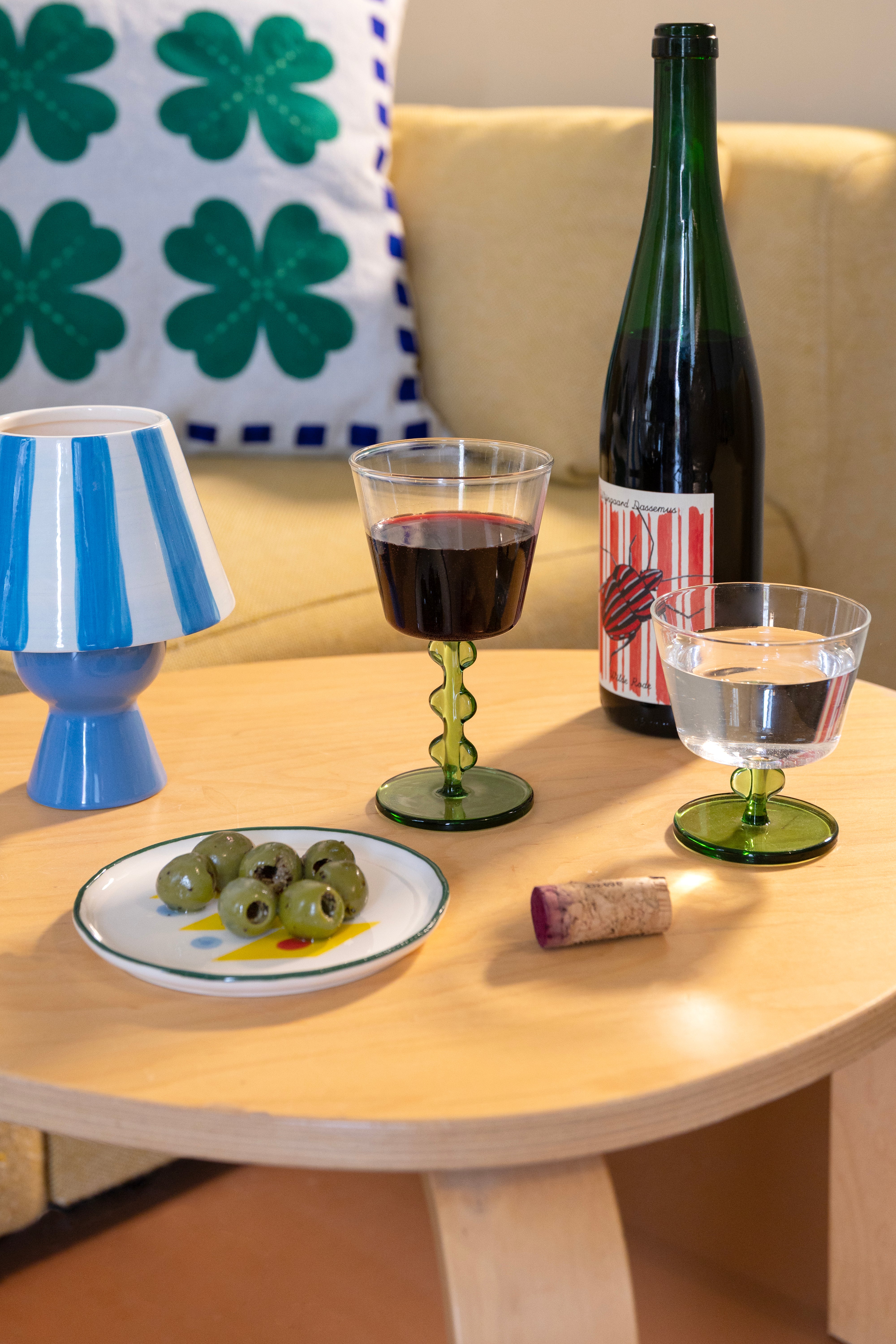 Blue tealight holder CANTINE with white