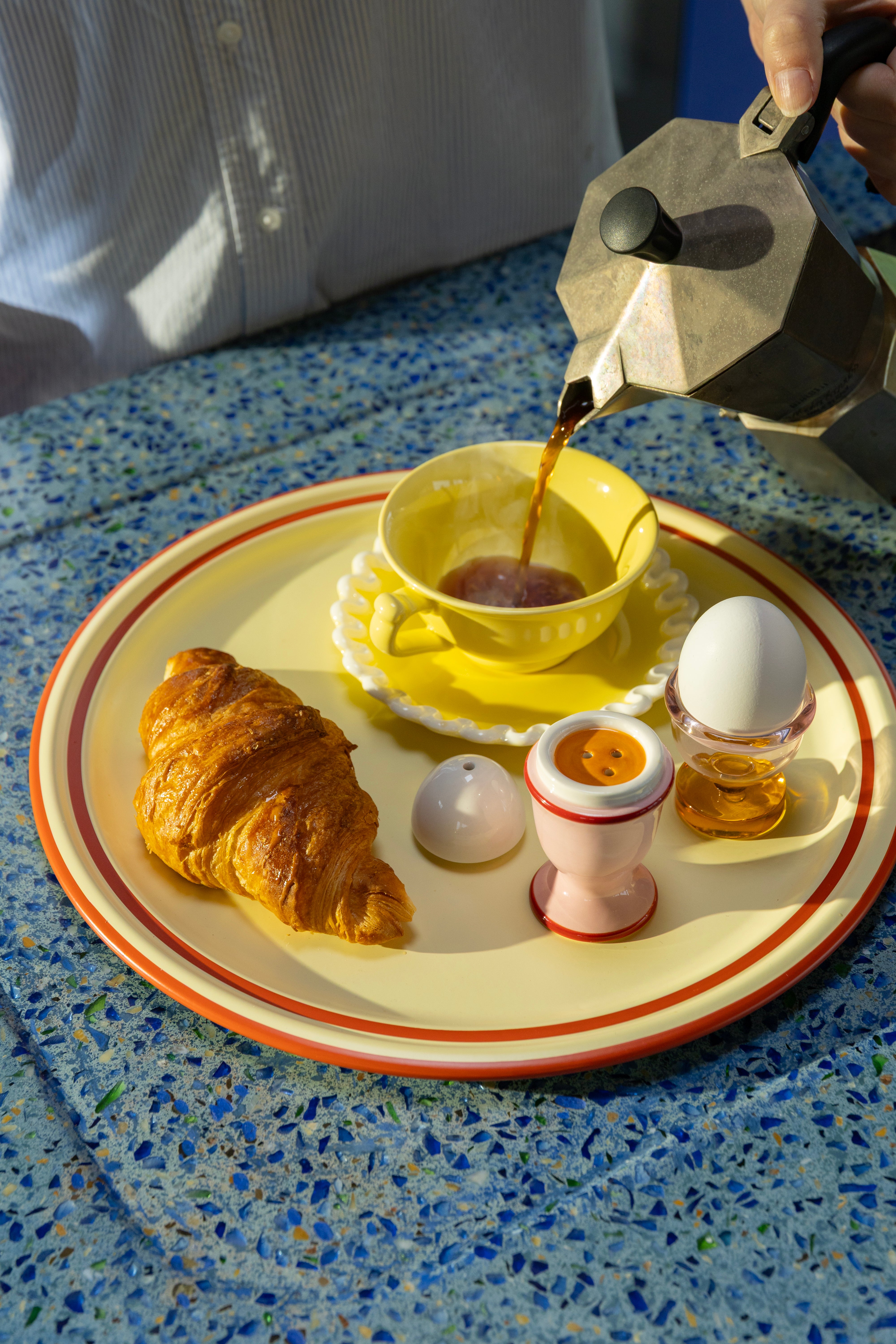 Set van kopjes met schotels WHIP geel