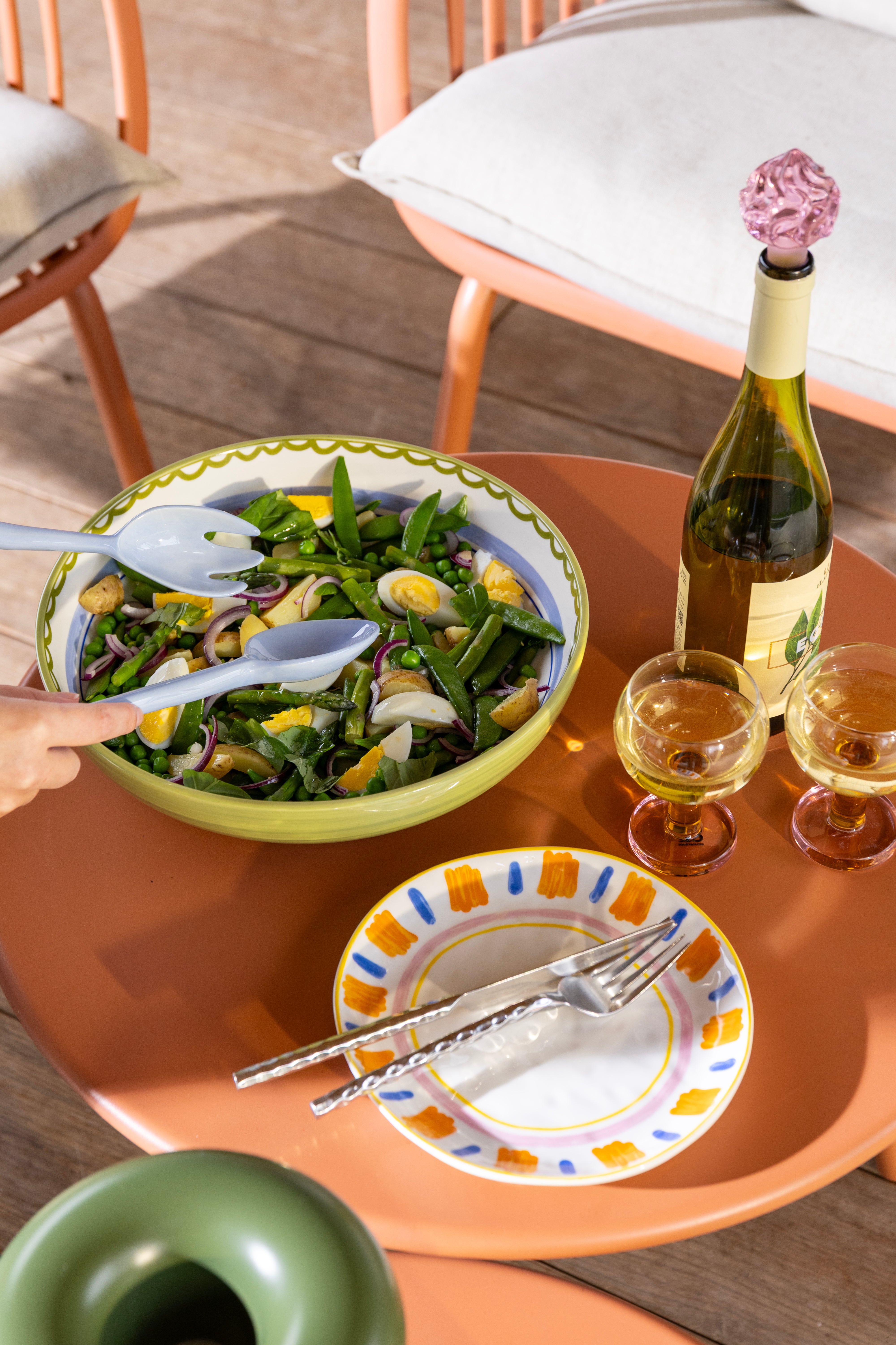 Set van glazen CANTINE roze met geel