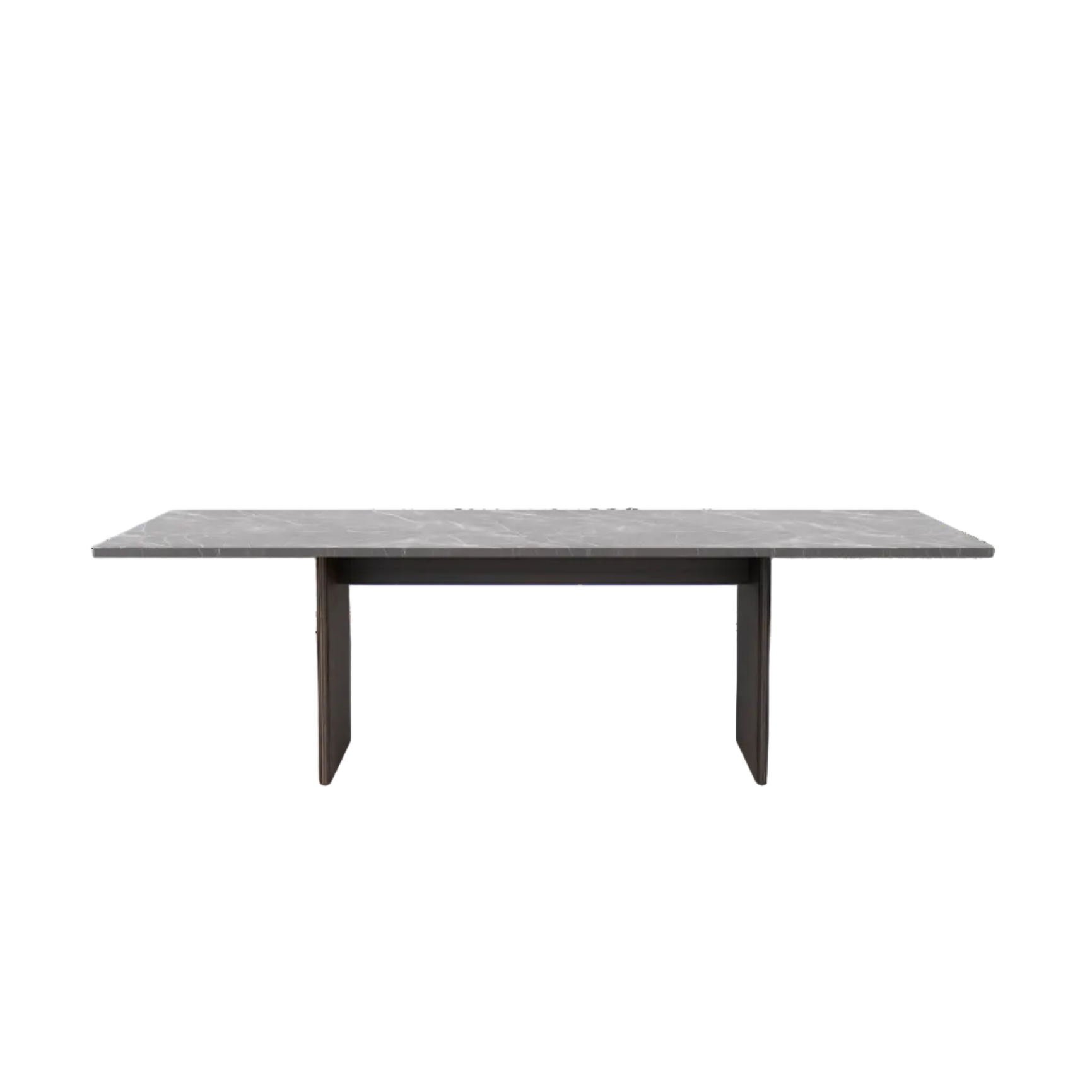 Tafel CABIN grijs marmeren blad met donkere eiken basis
