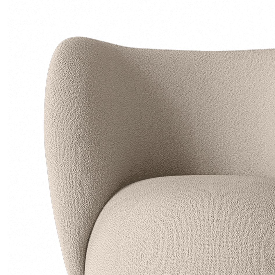 Fotel obrotowy RICO LOUNGE Wool Boucle kremowy do salonu