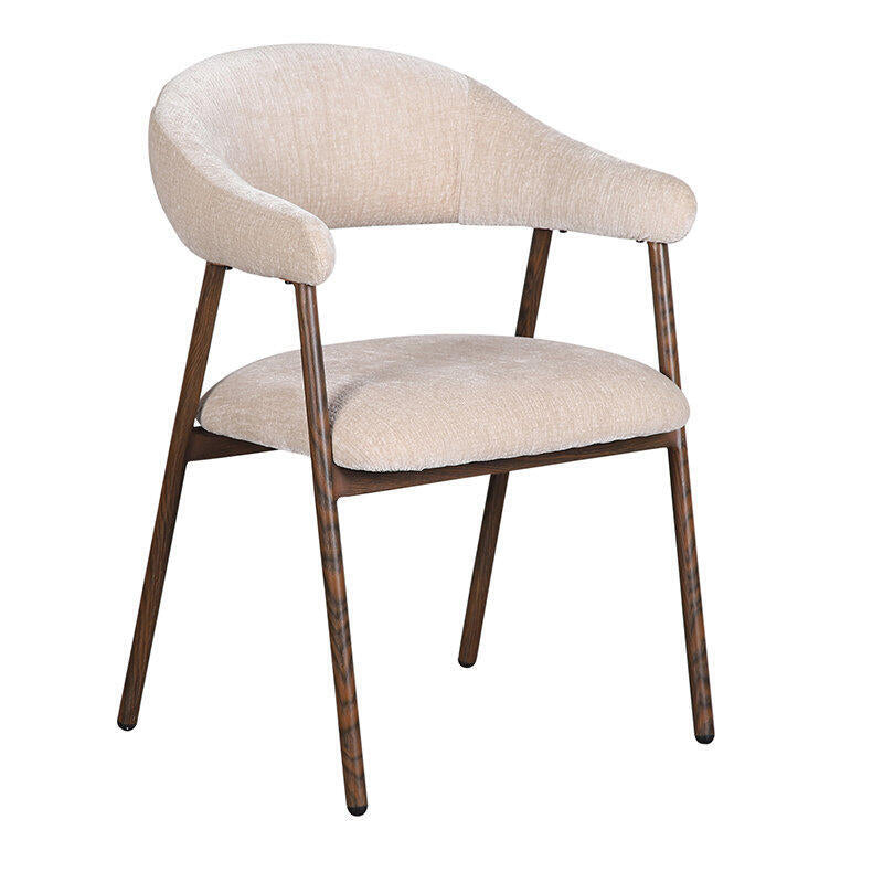 SCANDI Chair in Beige with Dark Wooden Base
