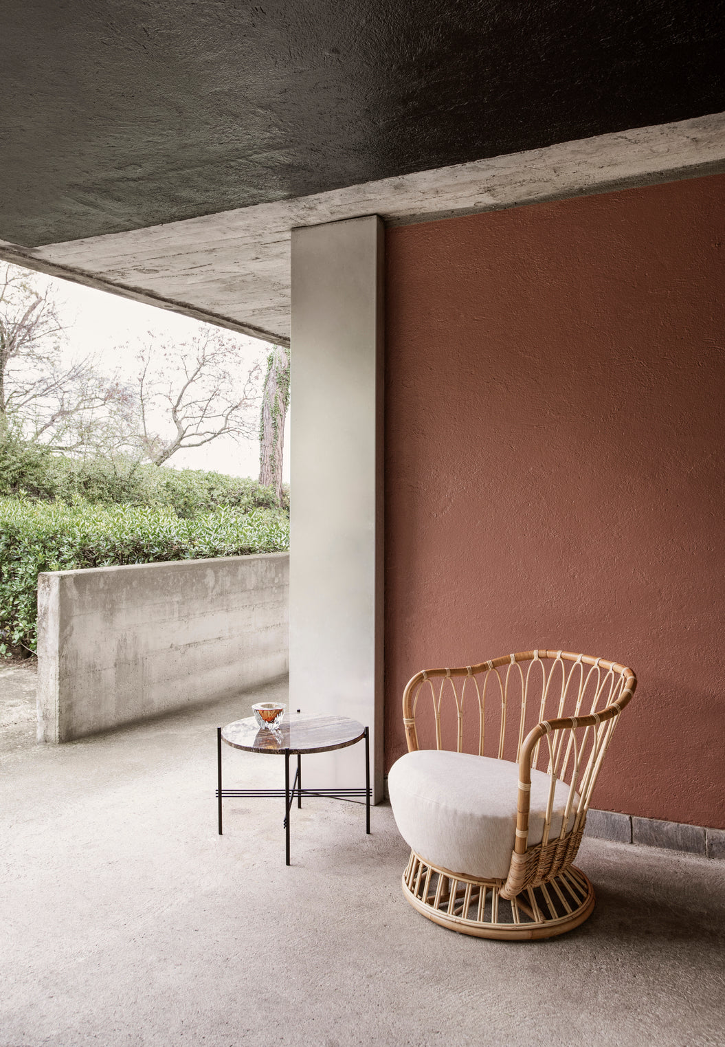 Sessel GRACE gepolstert mit Rattanbasis