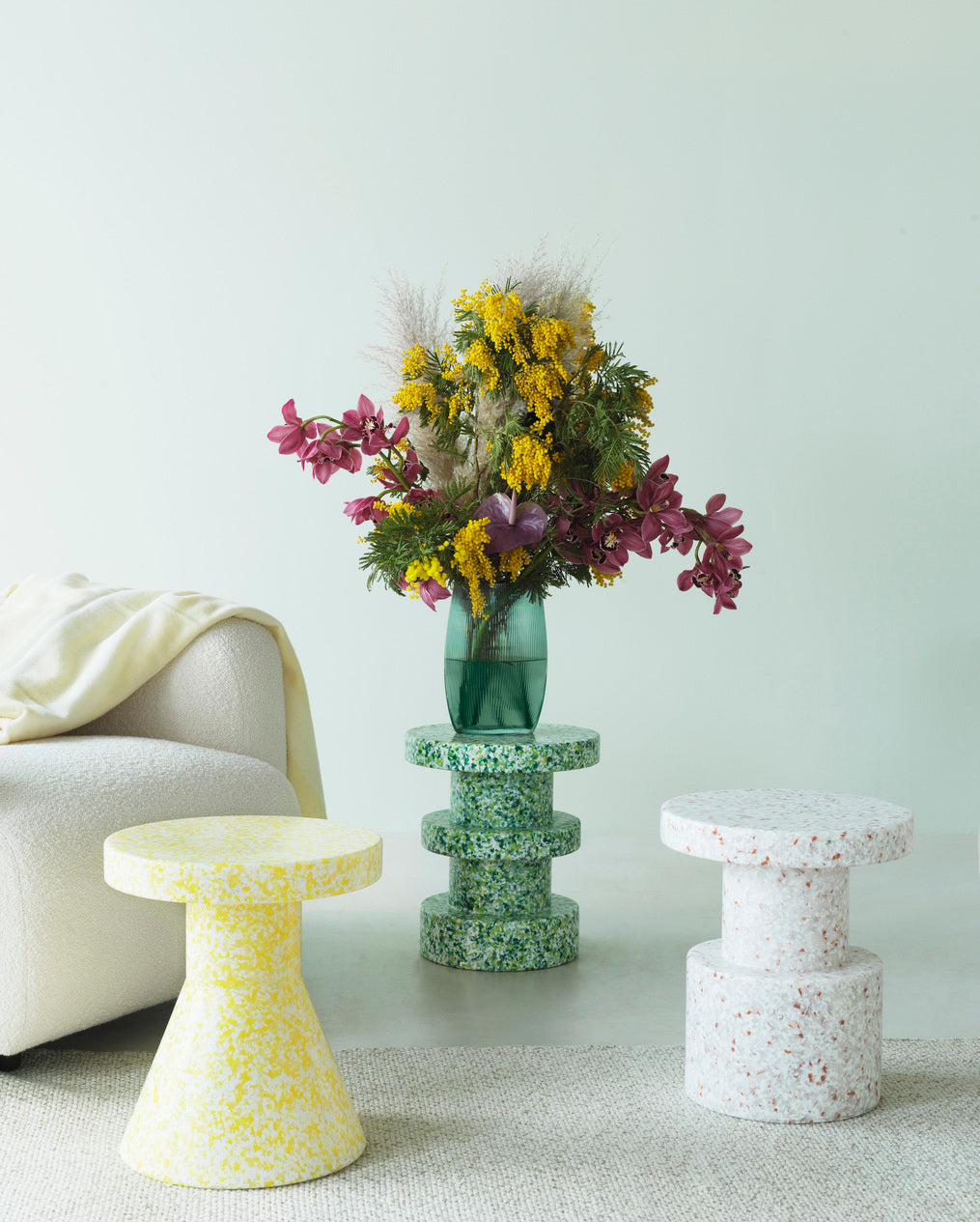 Stolik boczny BIT STACK zielony, marka Normann Copenhagen