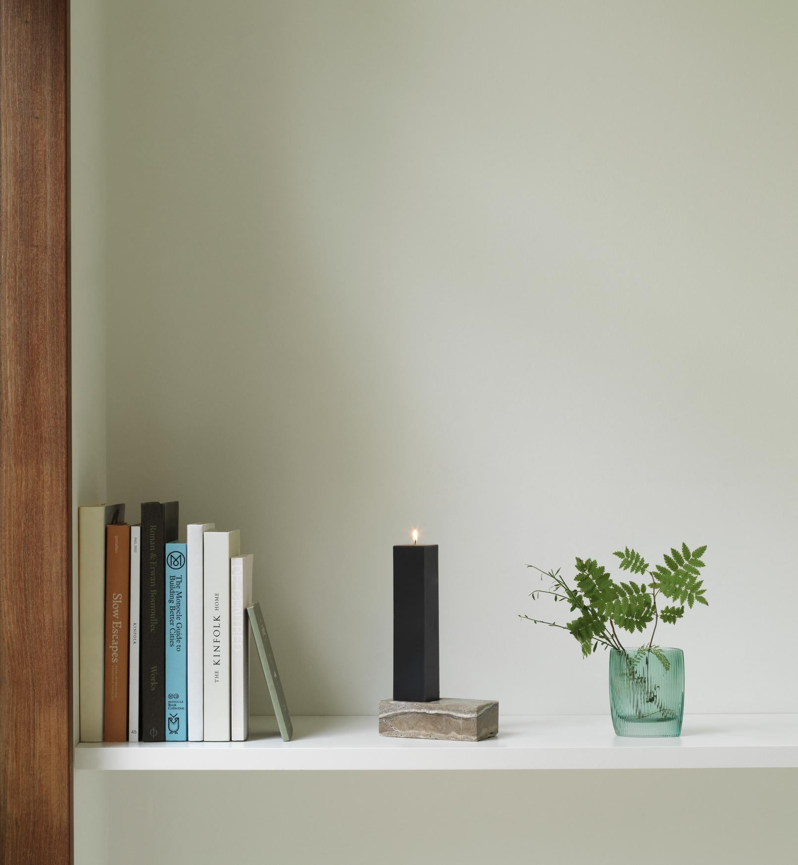 Kaarsenhouder EVEN zilver-bruin travertijn