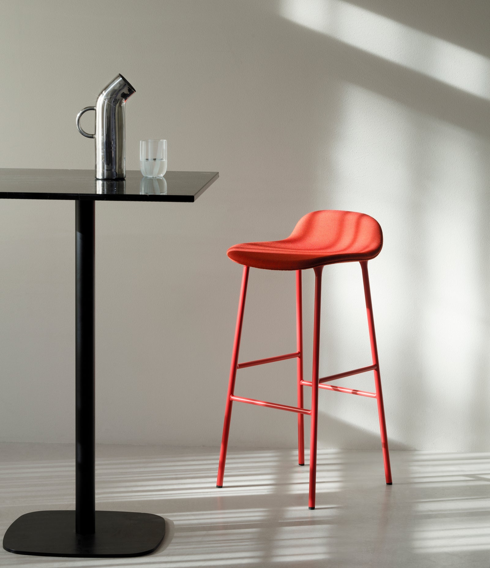 Upholstered forms with a green base