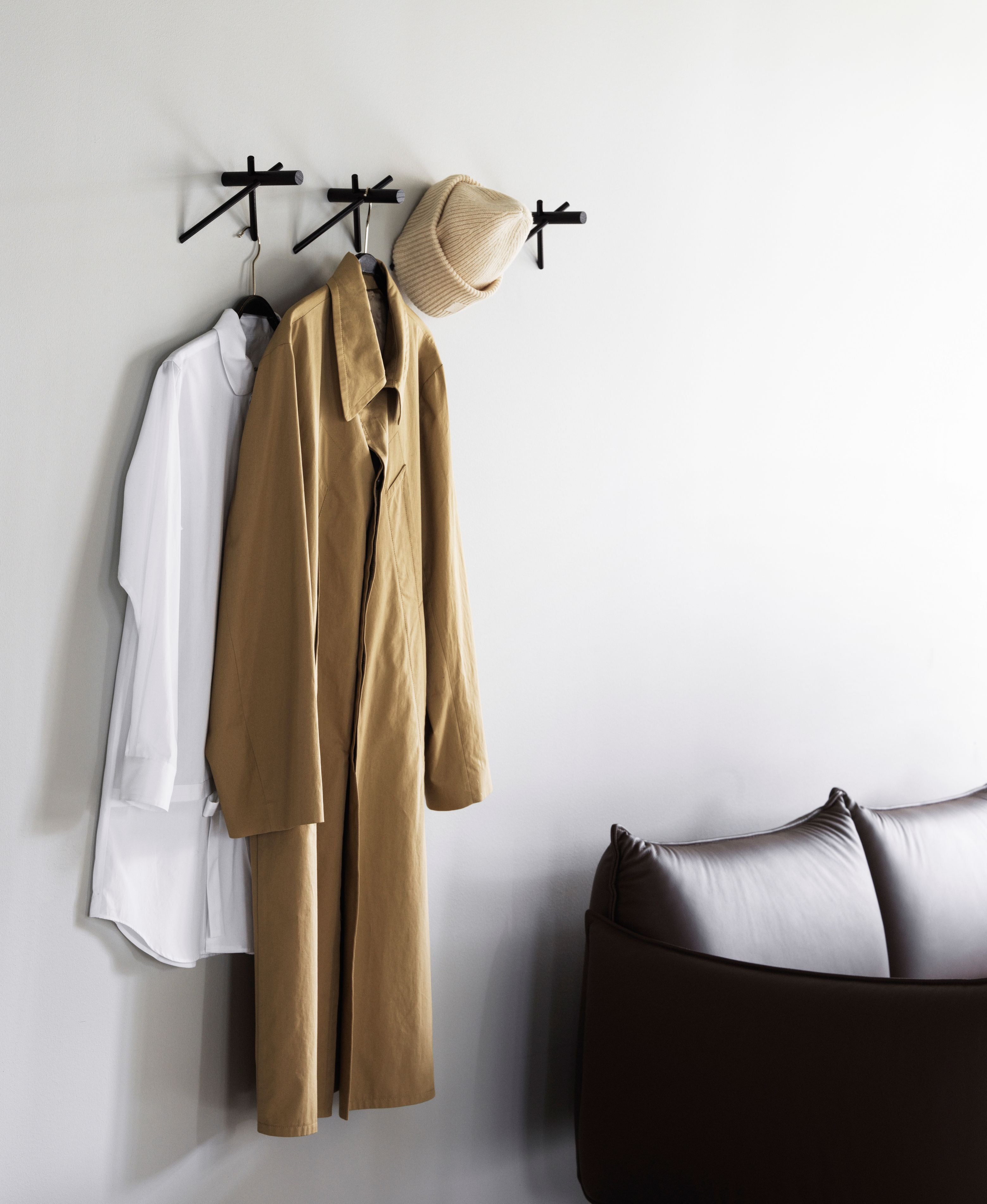 Set haken STICKS zwart eikenhout