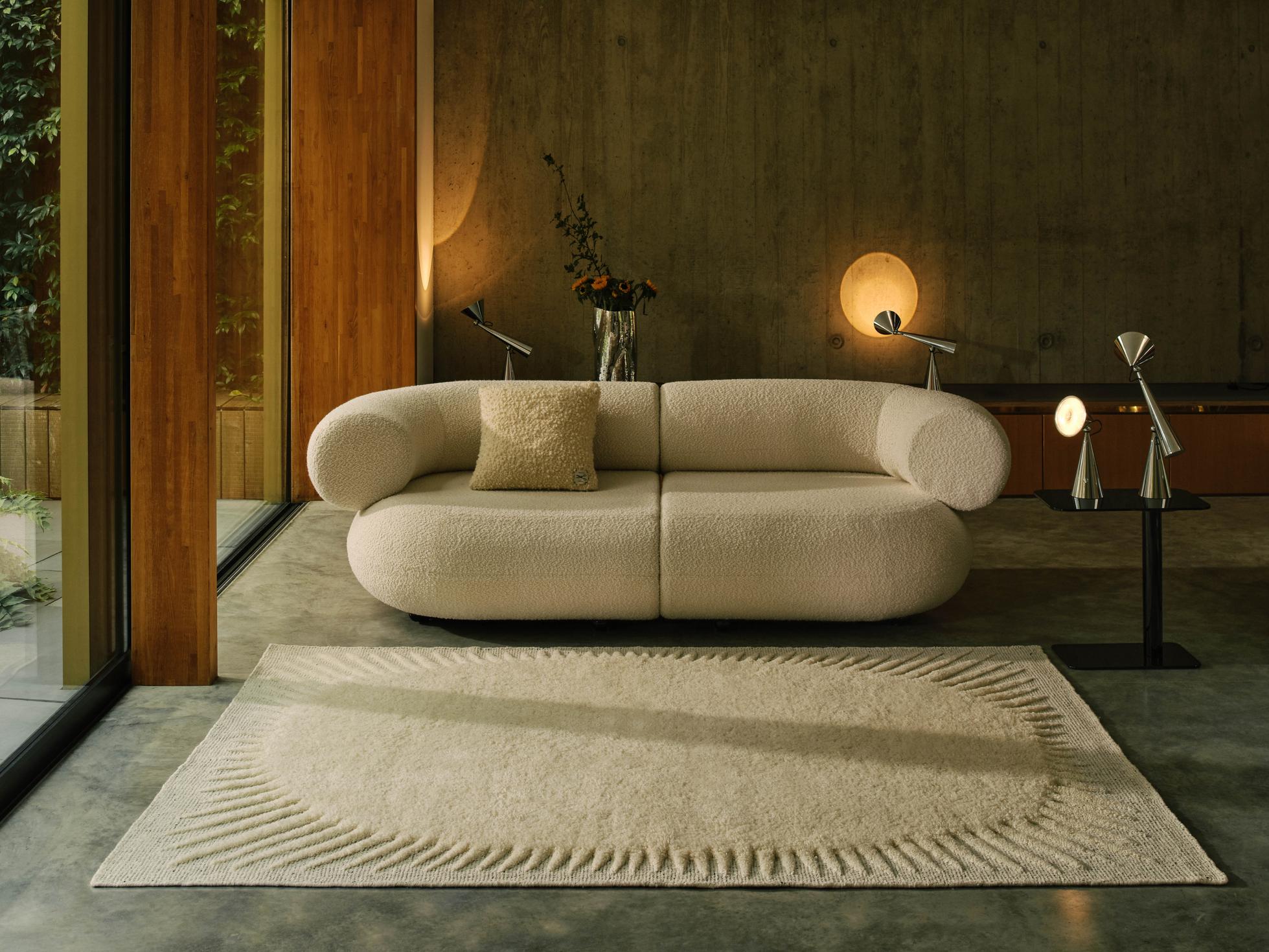 Vloerkleed KNOTTY gebleekt jute