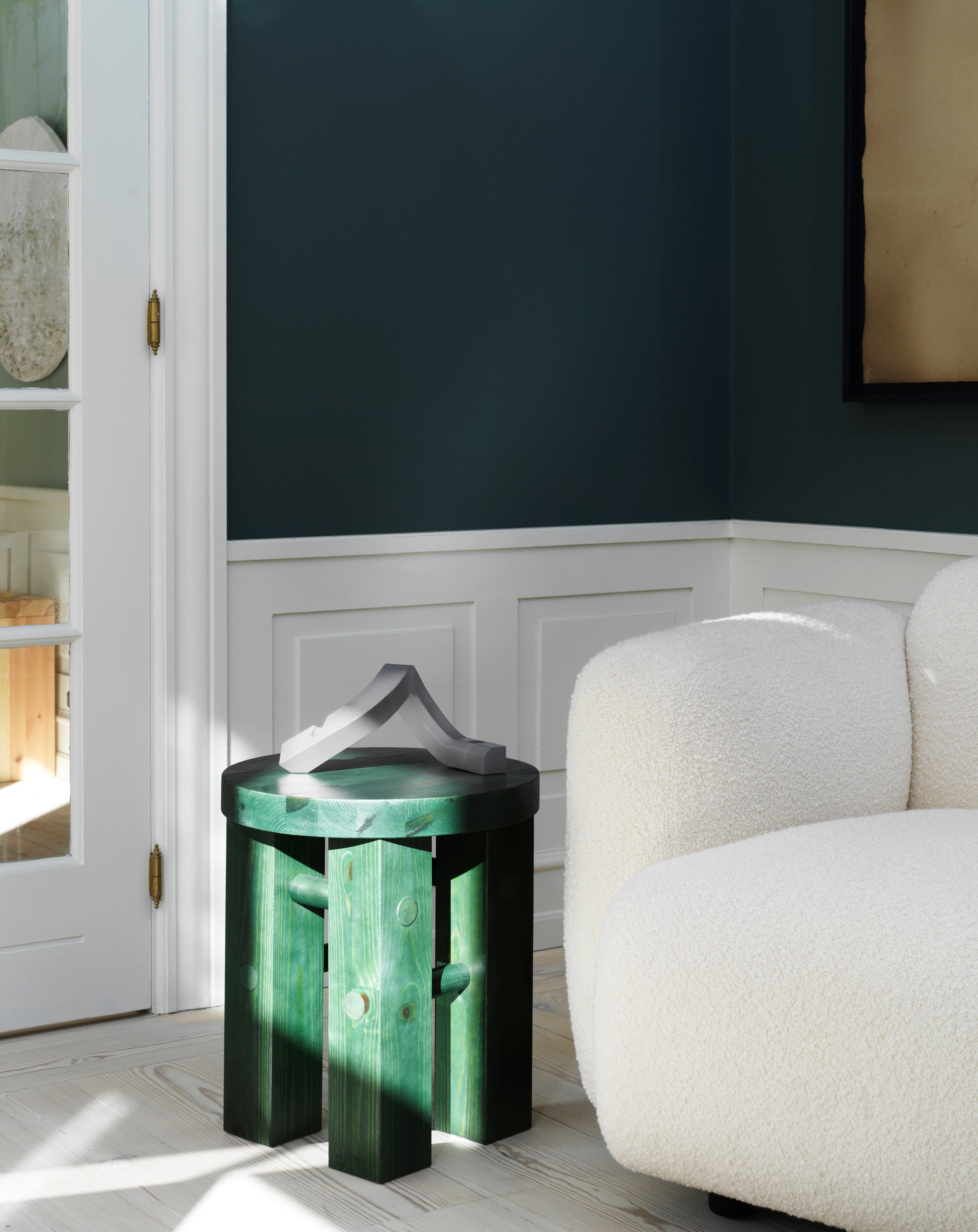 Kaarsenhouder KROMME TWEE warm grijs