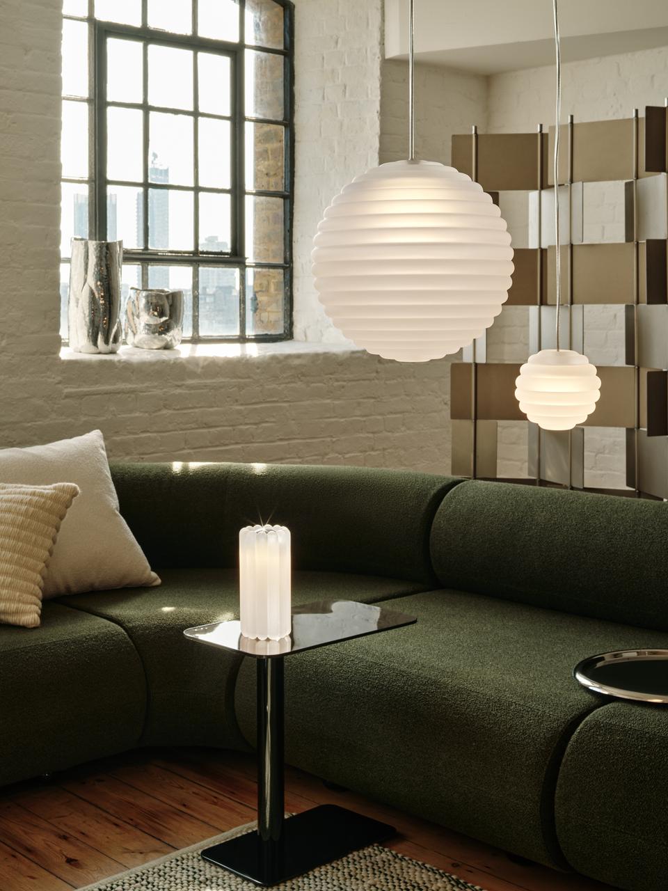 Lampa wisząca okrągła PRESS matowe szkło z oświetleniem LED