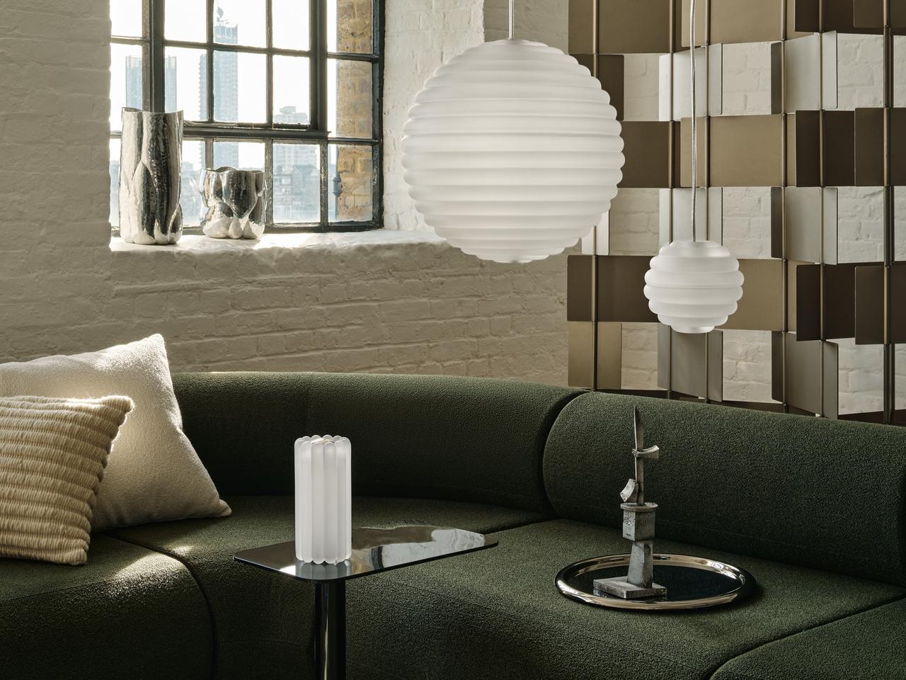 Lampa wisząca okrągła PRESS matowe szkło – styl nowoczesny