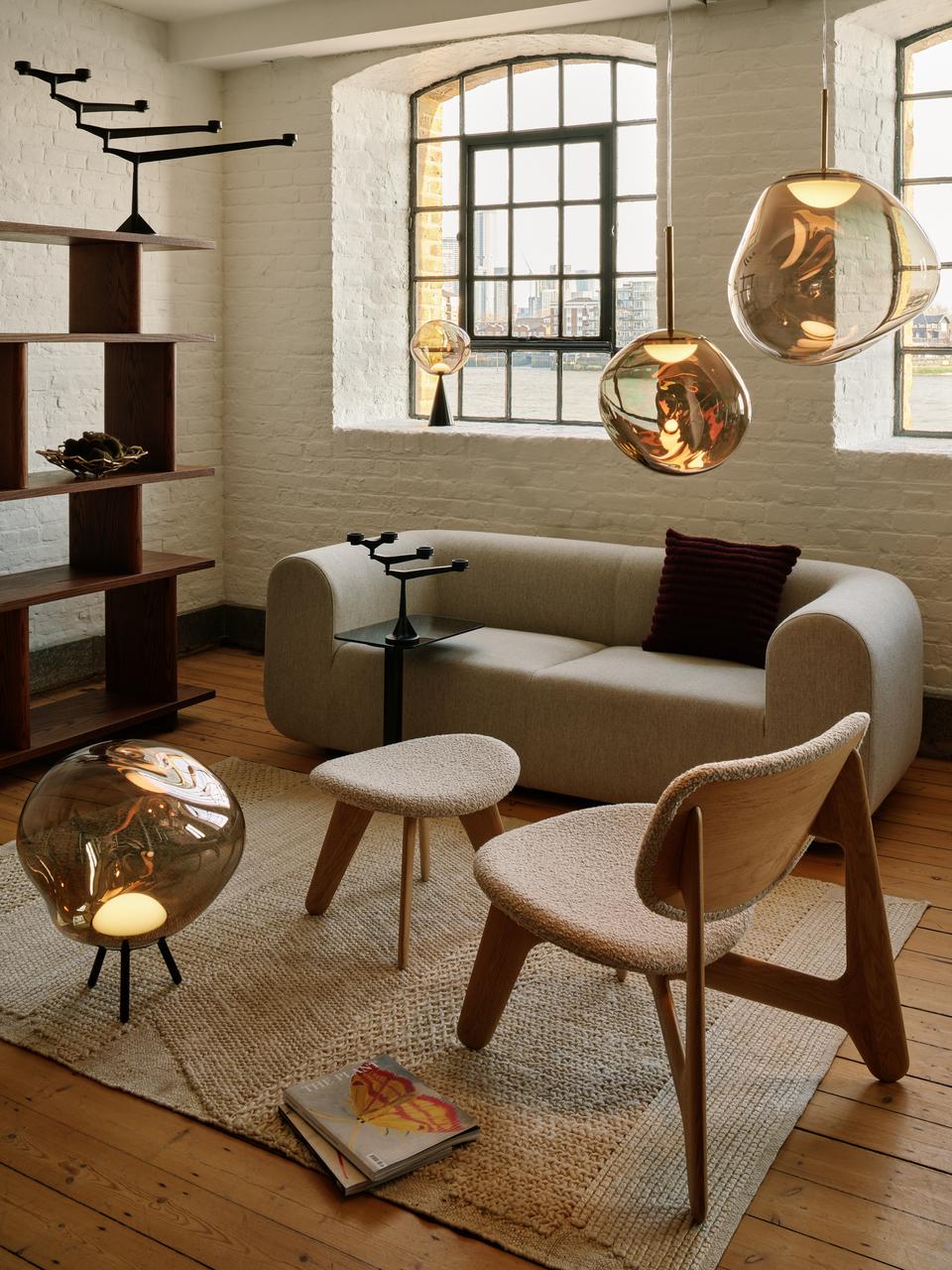 Draagbare lamp LARGE MELT bruin