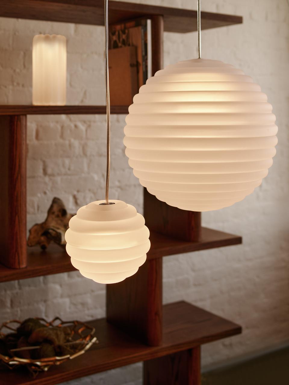 Lampa wisząca okrągła PRESS matowe szkło z oświetleniem LED