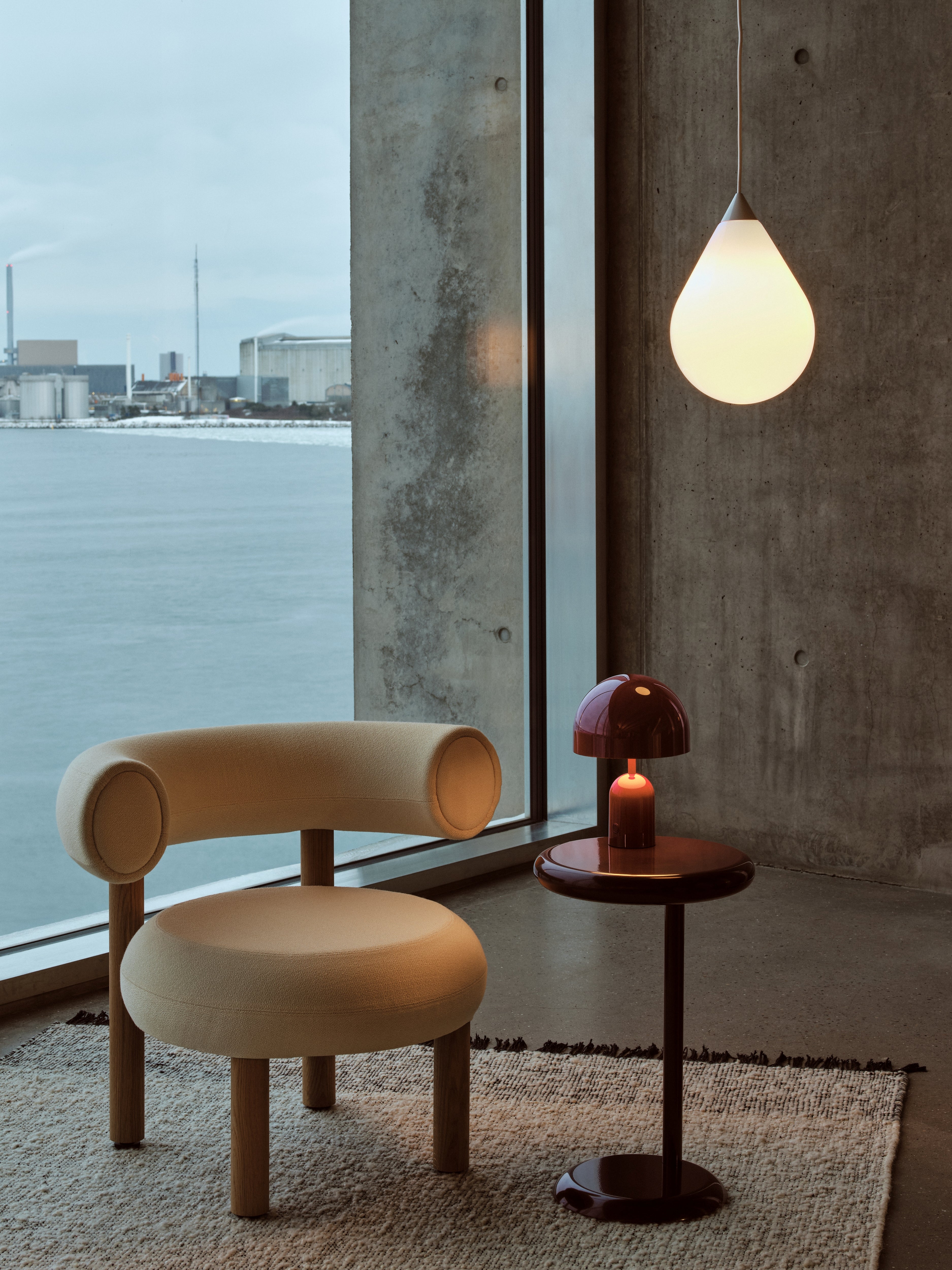 Ronde bijzettafel SPOT bordeaux