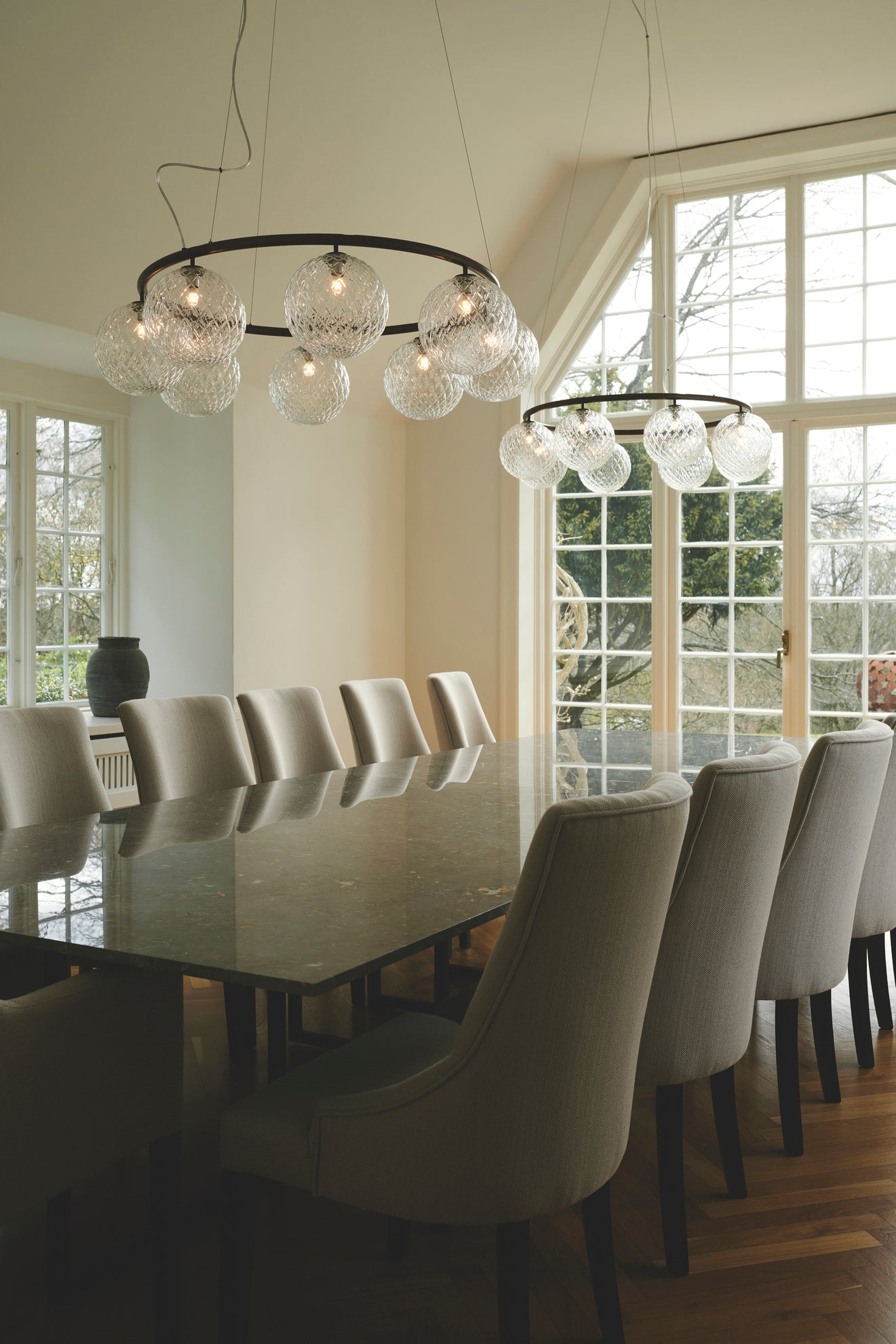 Lampa wisząca MIIRA 8 CIRCULAR ciemnobrązowy z transparentnym szkłem – Nuura
