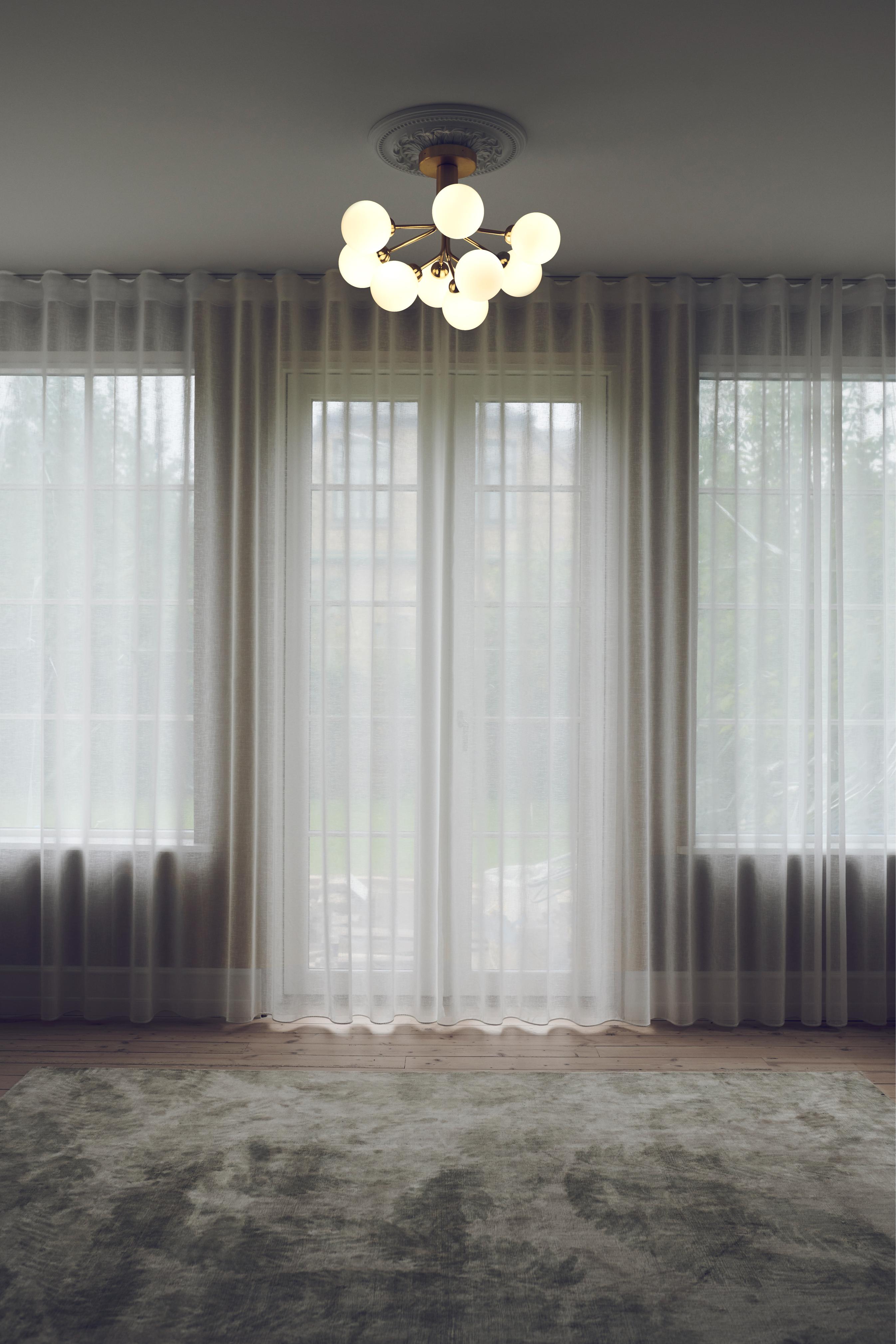 Deckenleuchte APIALES 9 Messing mit goldenem Glas