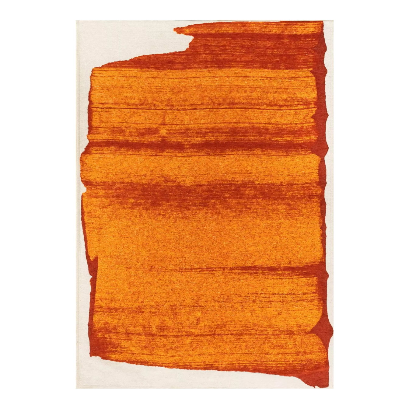 BRUSH Beige Rug with Orange