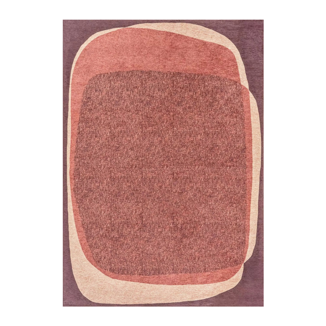 Vloerkleed MARBLE paars met roze en beige
