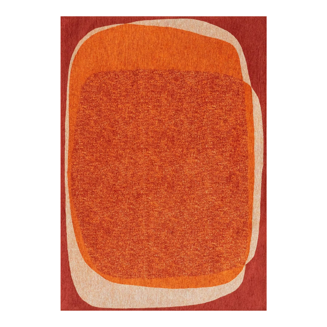 Teppich MARBLE orange mit bordeaux und beige