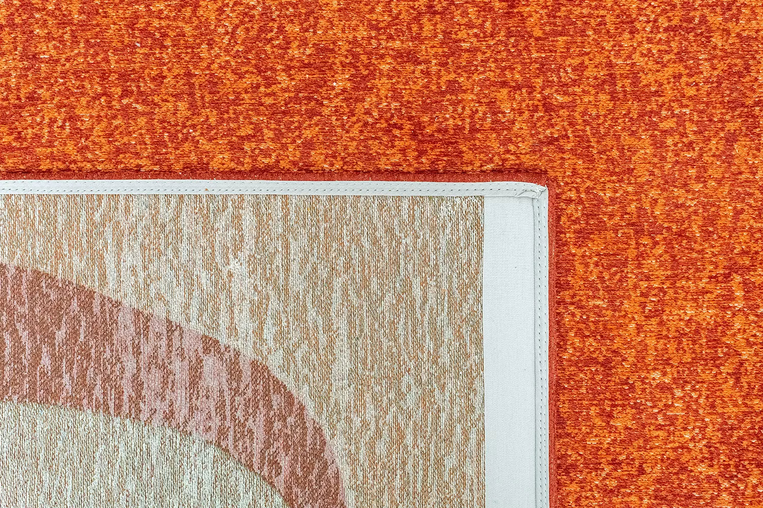 Teppich MARBLE orange mit bordeaux und beige