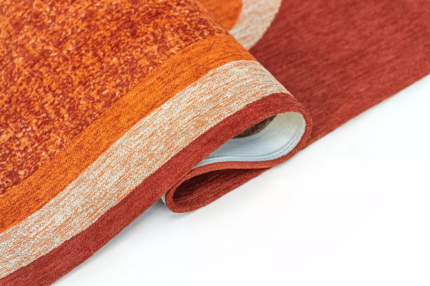 Teppich MARBLE orange mit bordeaux und beige