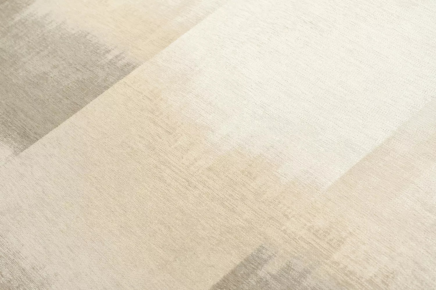 Runder Teppich SENDAI beige mit braunem Muster