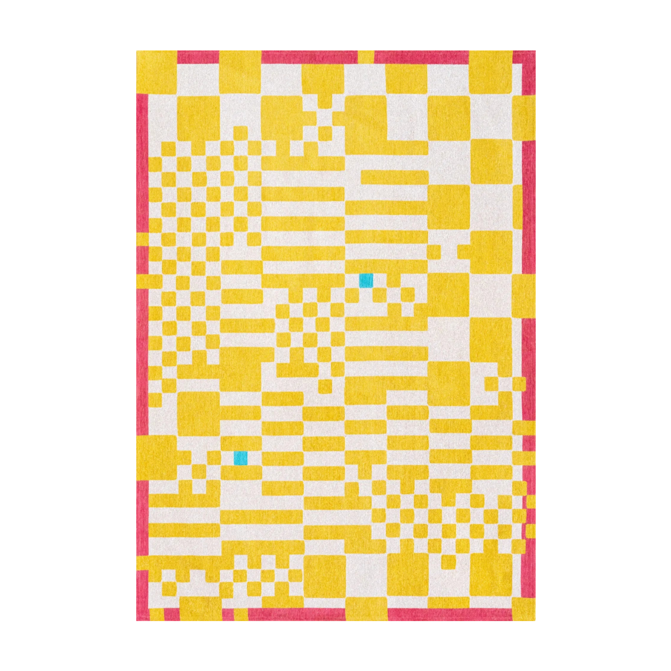 Teppich CHESS CUPCAKE gelb mit Weiß und Rosa