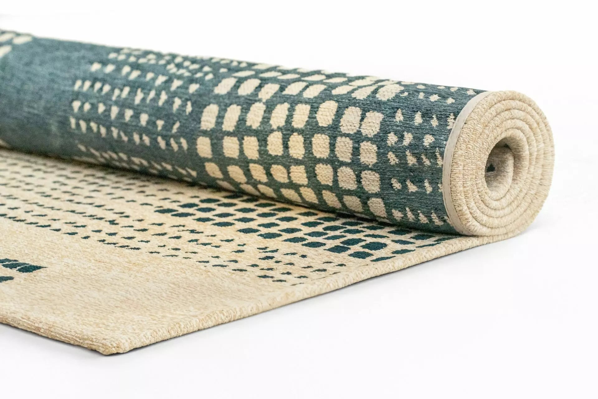 Beige ZEN tapijt met groen