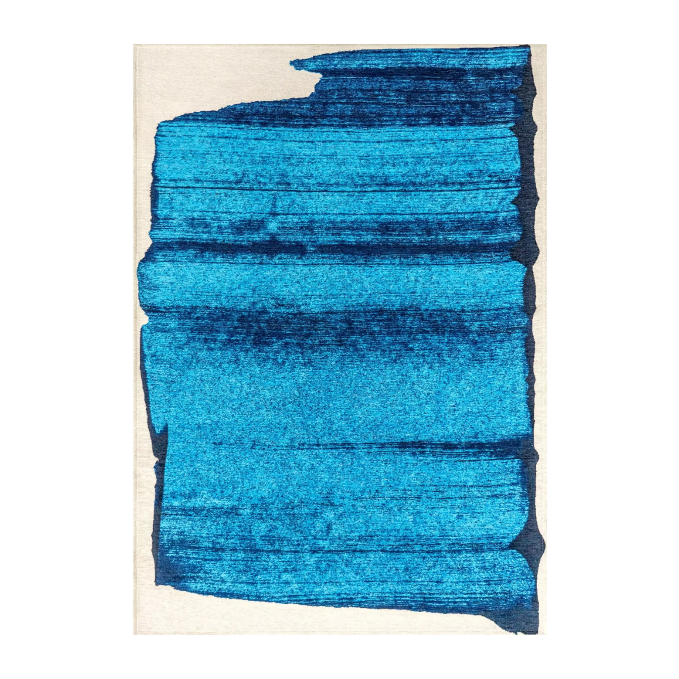 Teppich BRUSH blau mit beige