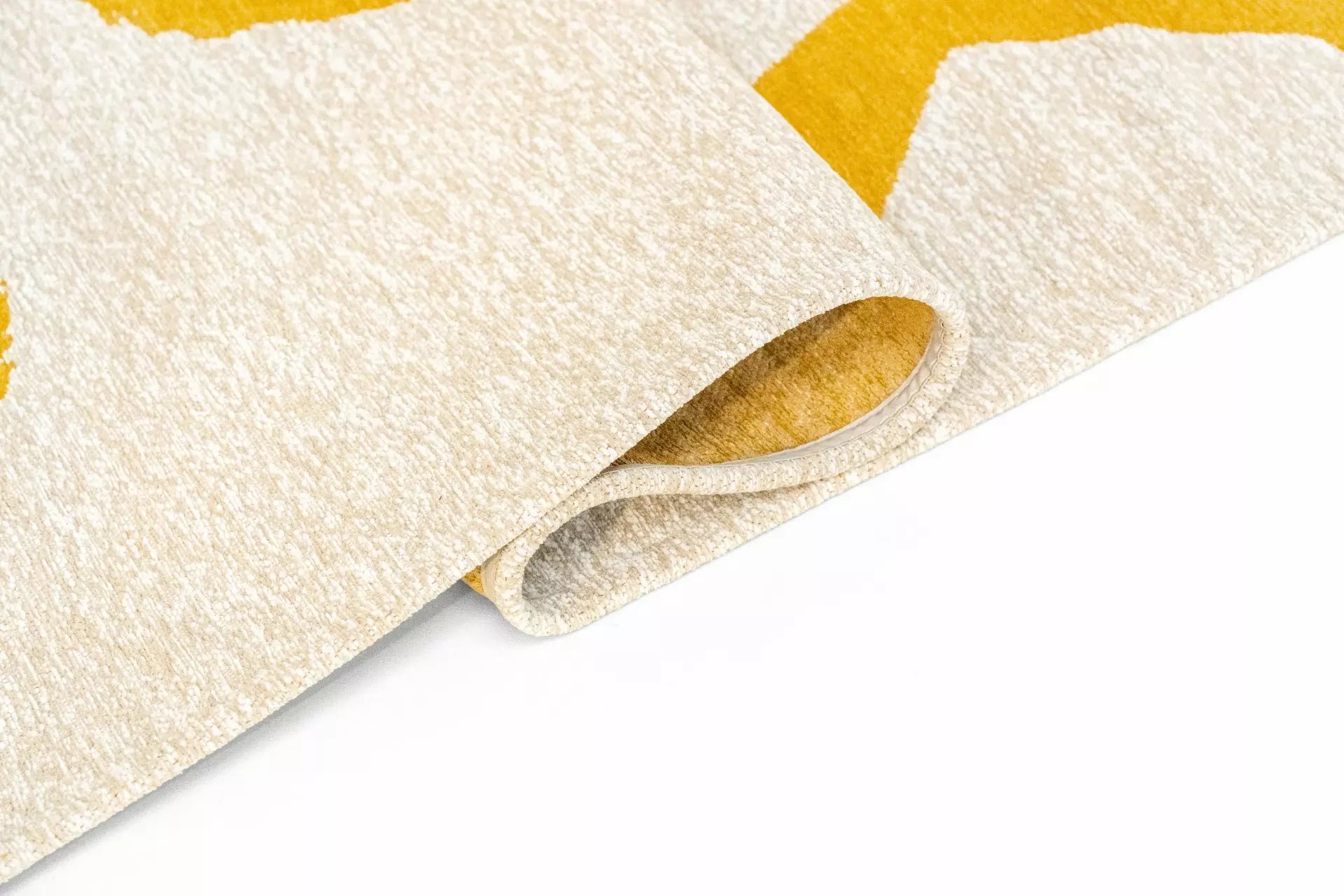 Witte RIBBON tapijt met geel