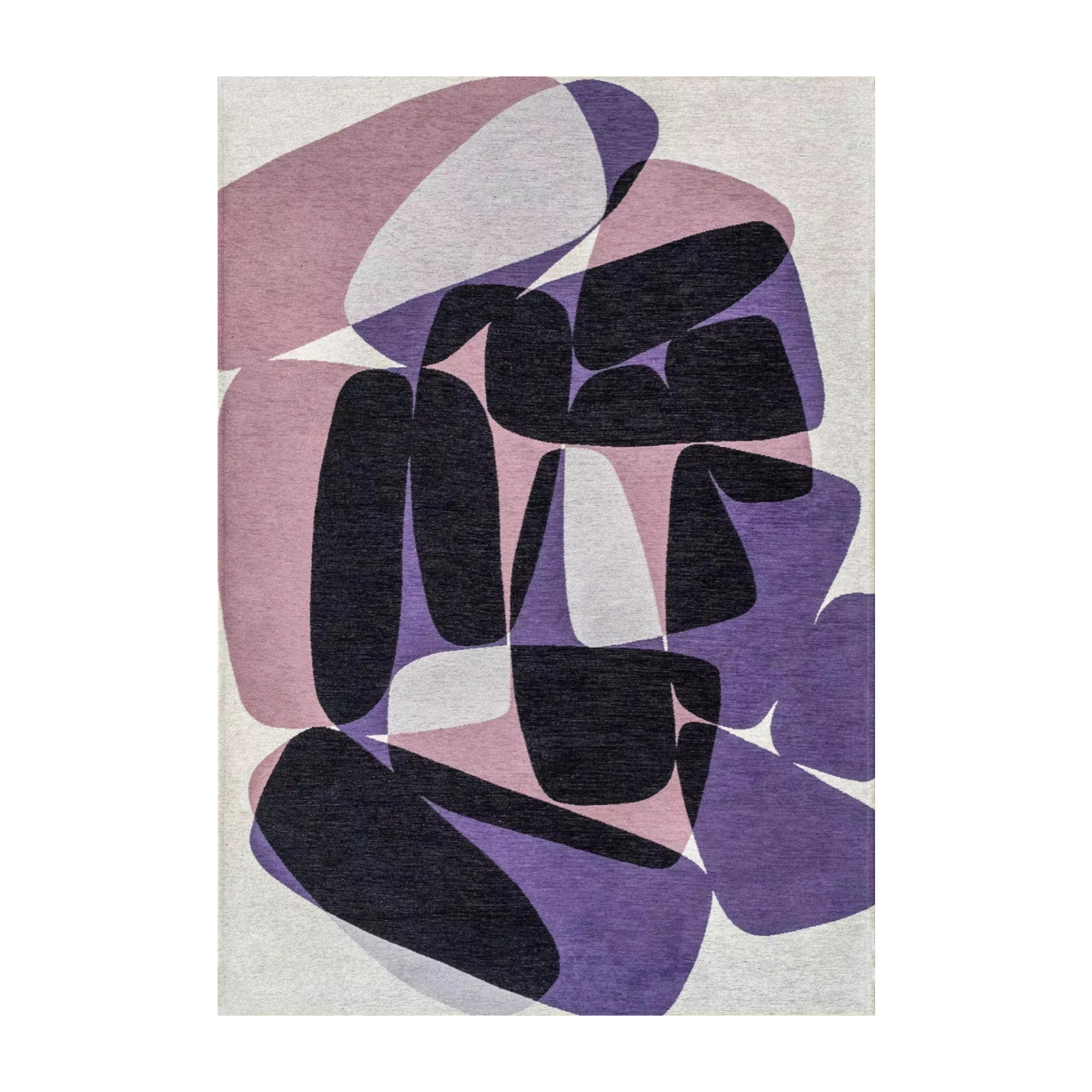 STONES Purple Rug with Black and White
