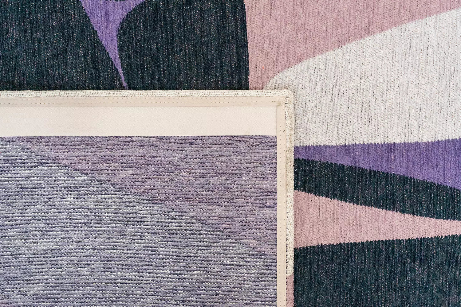 STONES Purple Rug with Black and White