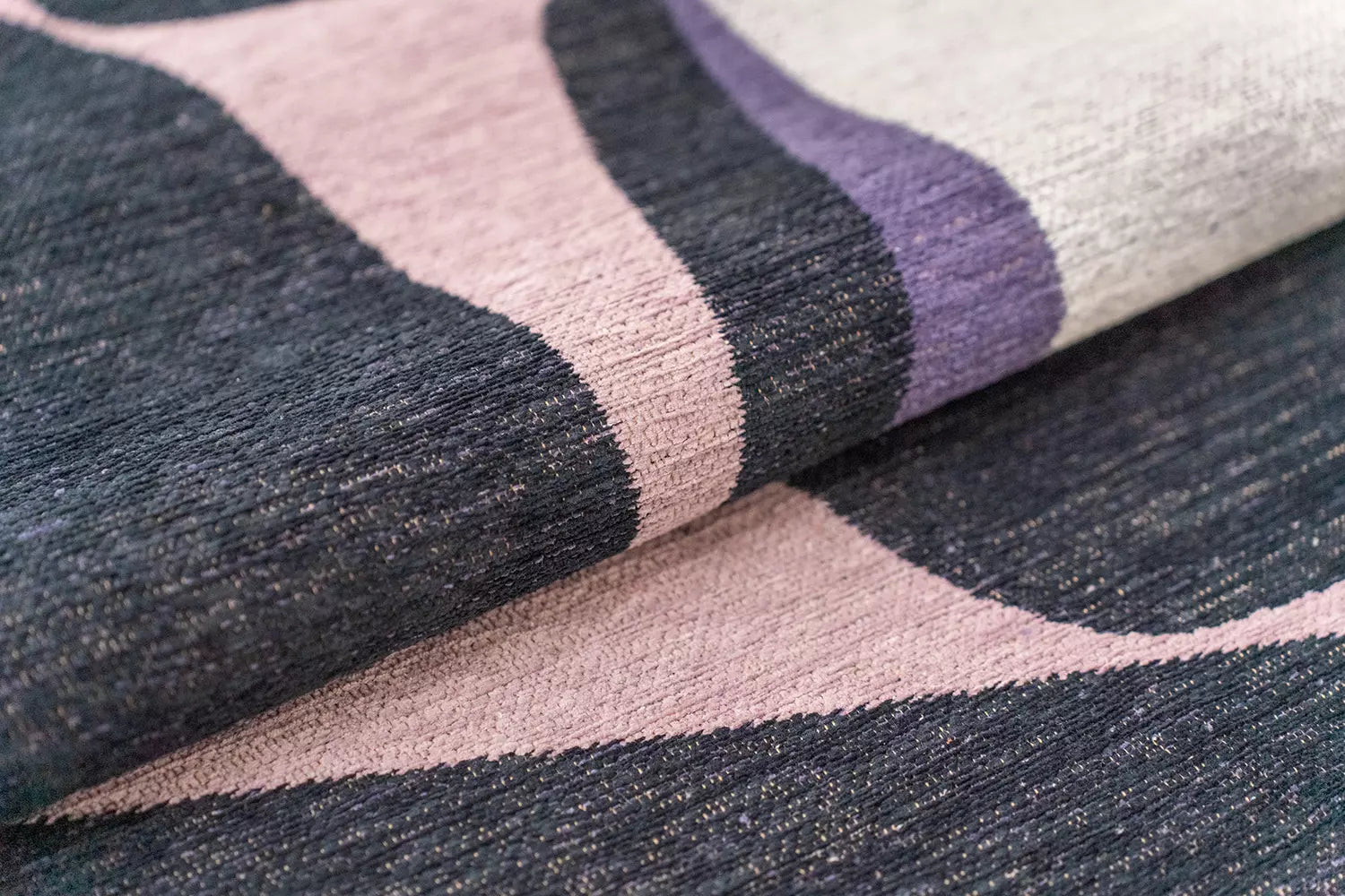 STONES Purple Rug with Black and White