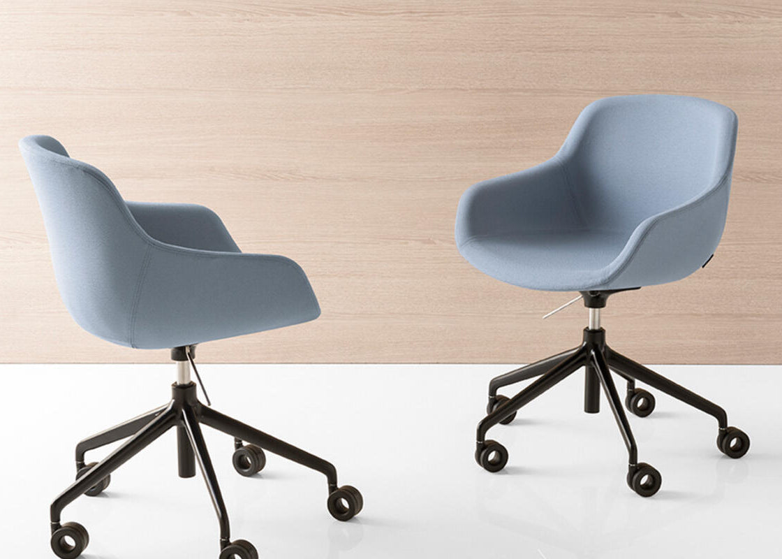 IGLOO bureaustoel gestoffeerd met een witte basis